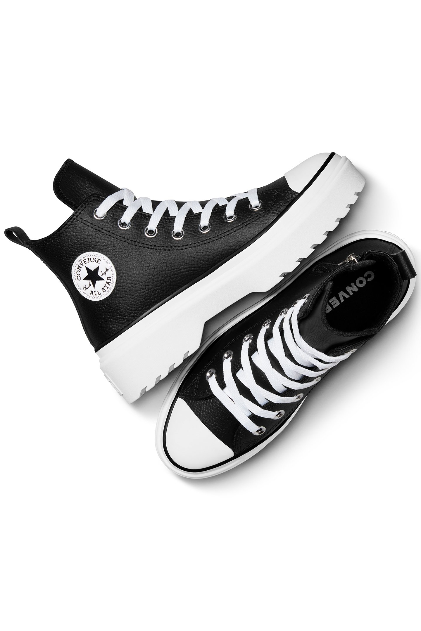 CHUCK TAYLOR ALL STAR LUGGED LIFT PLATFORM LEATHER BLACK/WHI 3