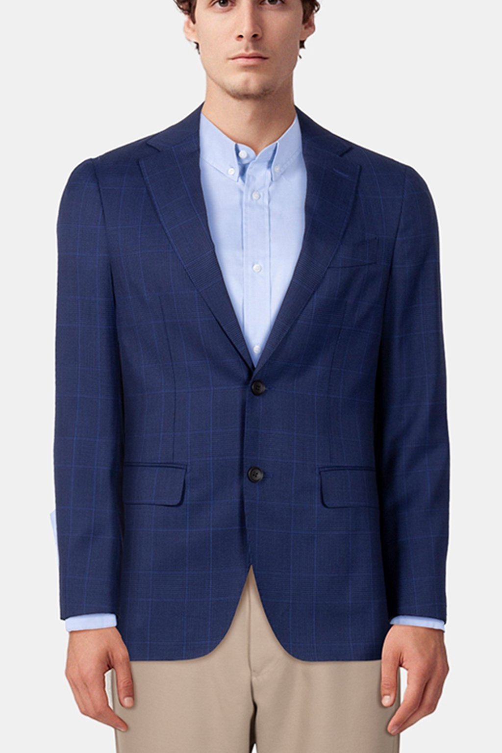 BLUE CHECKED TAILORED FIT HAVANA BLAZER 1