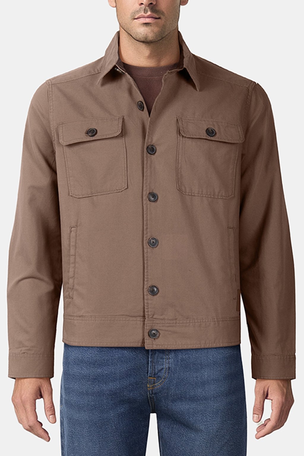 SHORT CANVAS JACKET CAPPUCHINO 1