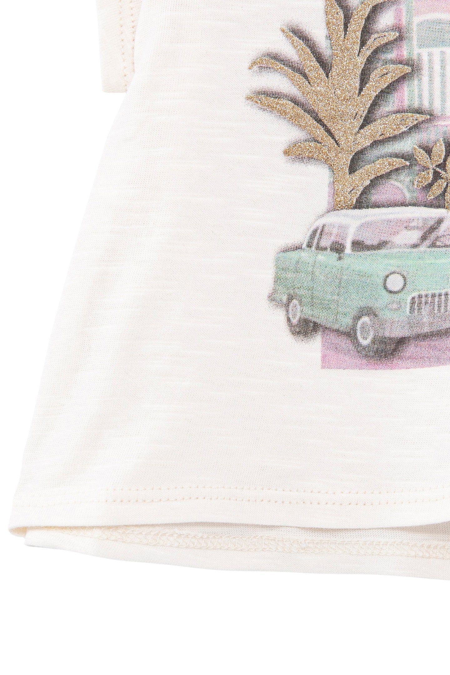 BABY GIRLS’ ECRU T-SHIRT WITH CUBAN CAR & PALM TREE IMAGE 6