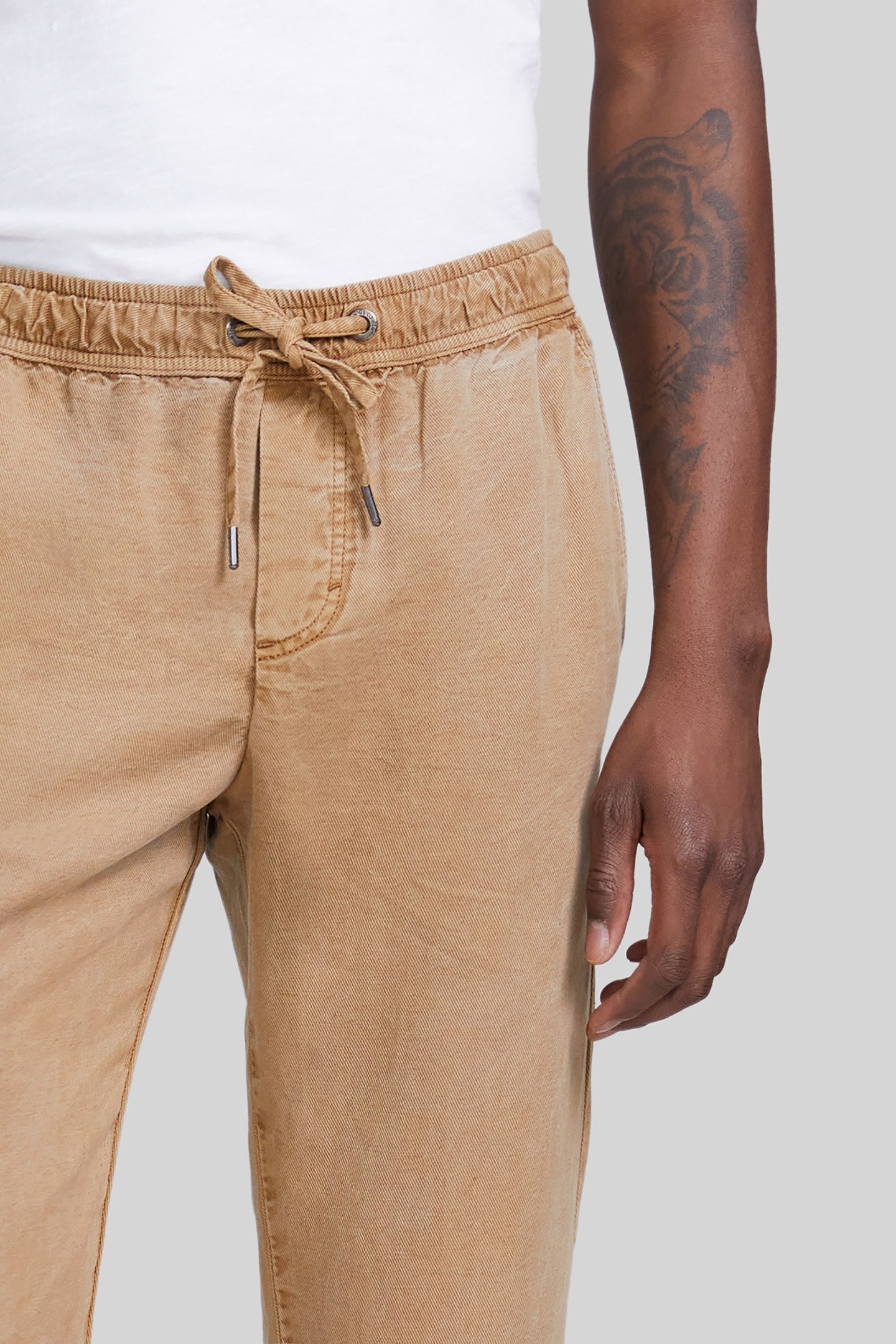 BEIGE LYOCELL® ELASTICATED WAIST JOGGERS 7