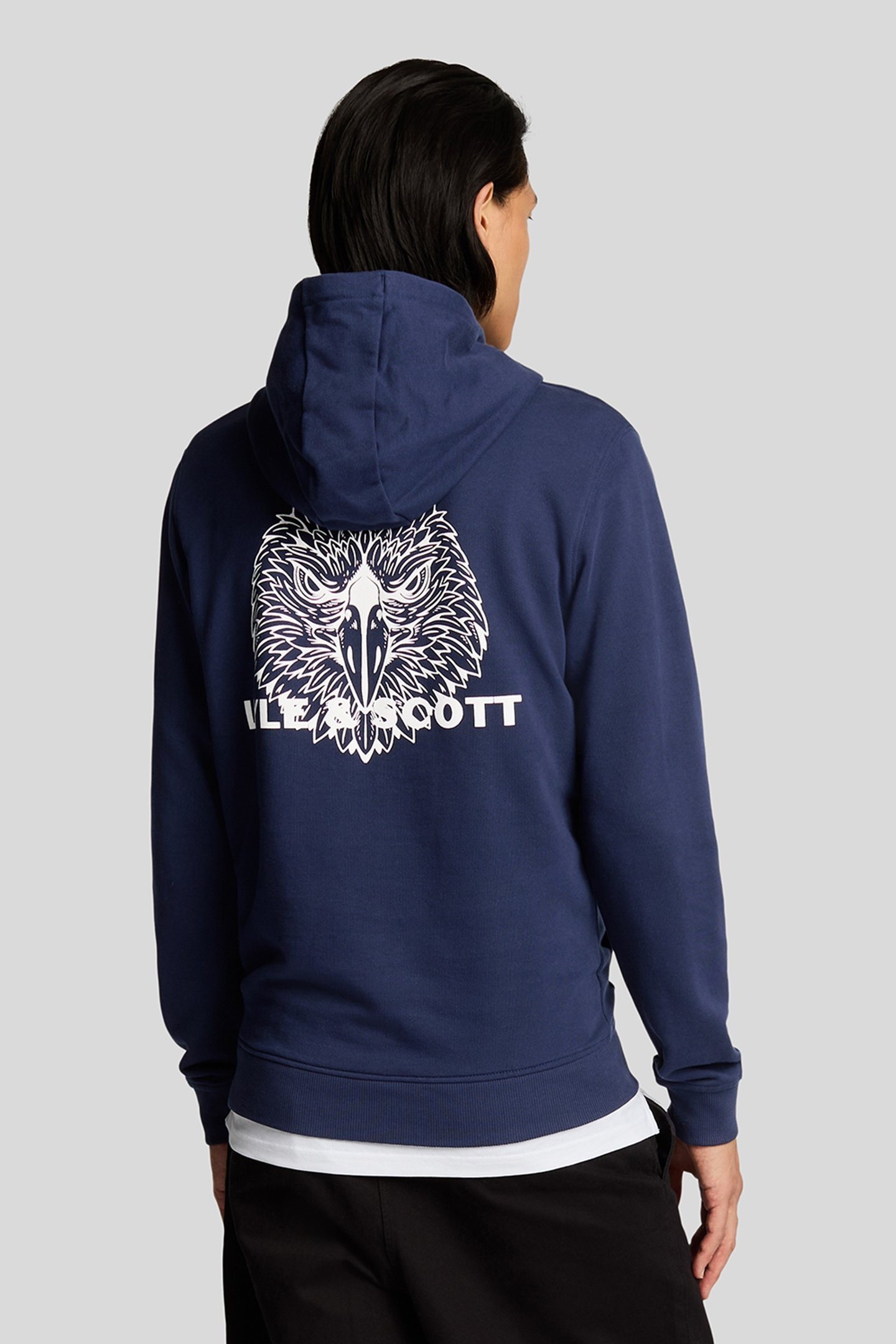 STACK LOGO PULLOVER HOODIE NAVY 2