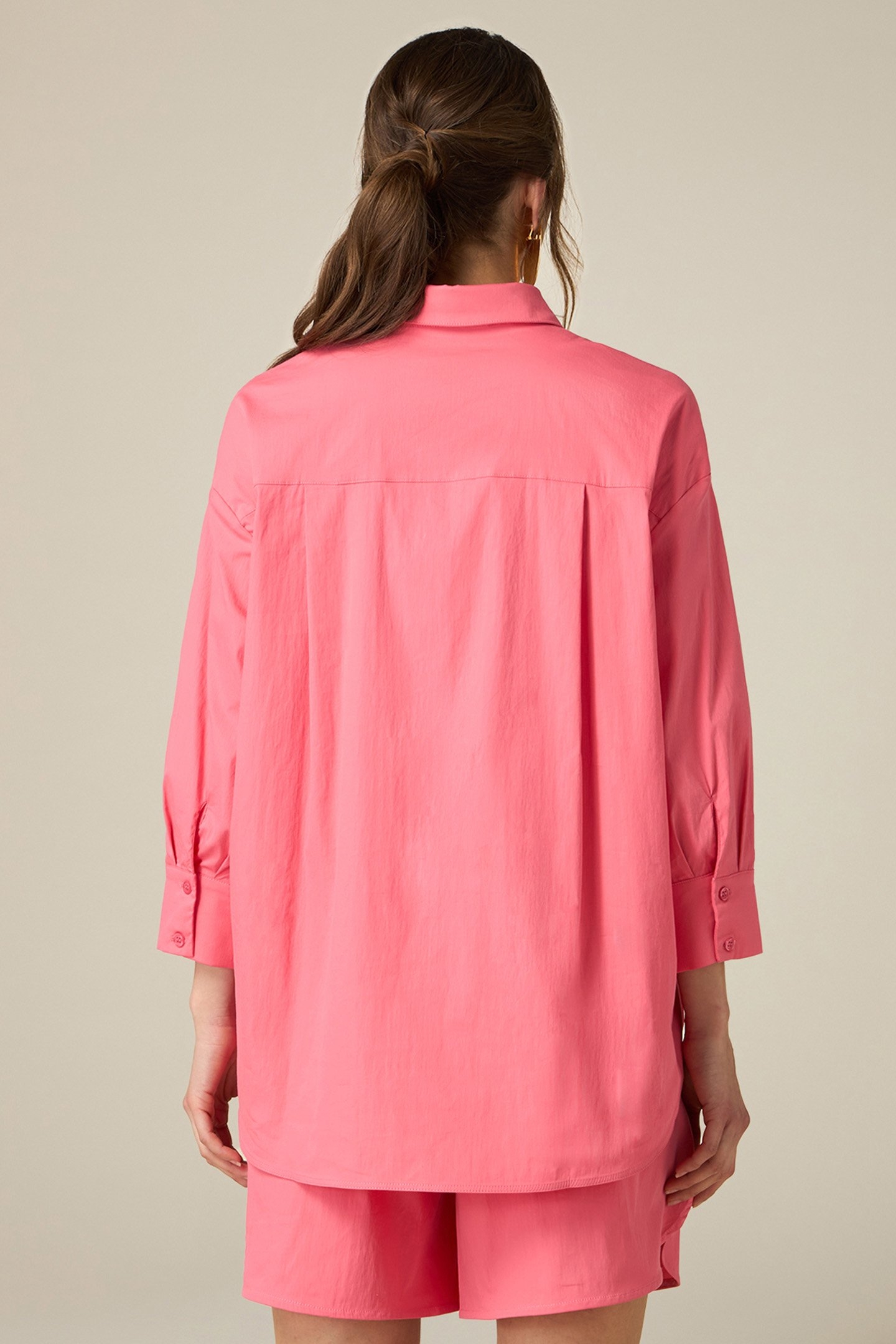 OVERSIZED POPLIN SHIRT RED 2