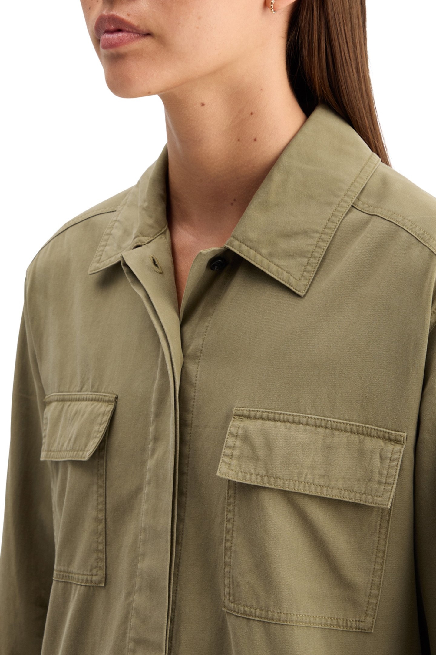 WASHED SHIRT DRESS WASHED MILITARY 6