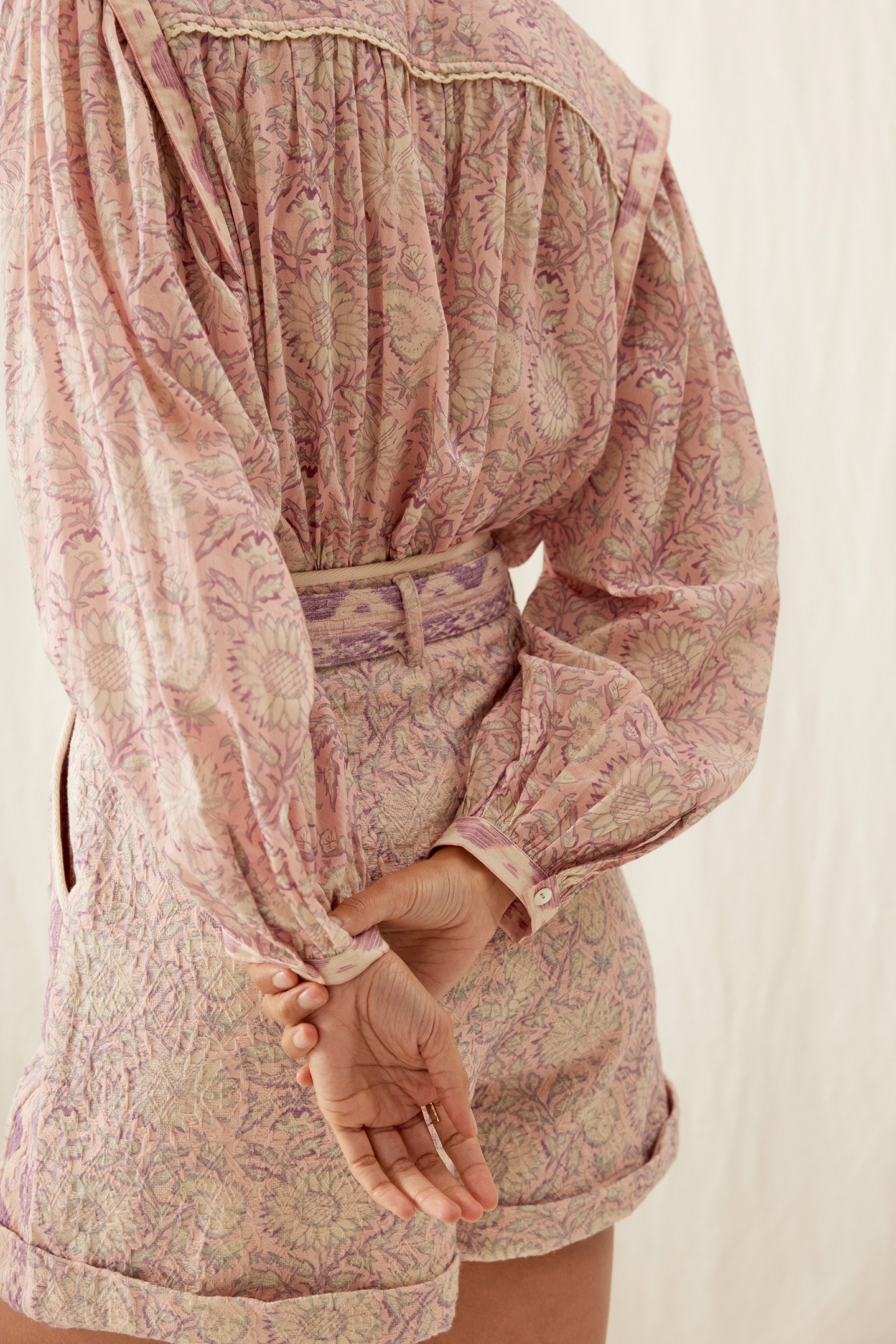 SHORTS VALERIANE PINK DAISY GARDEN 5