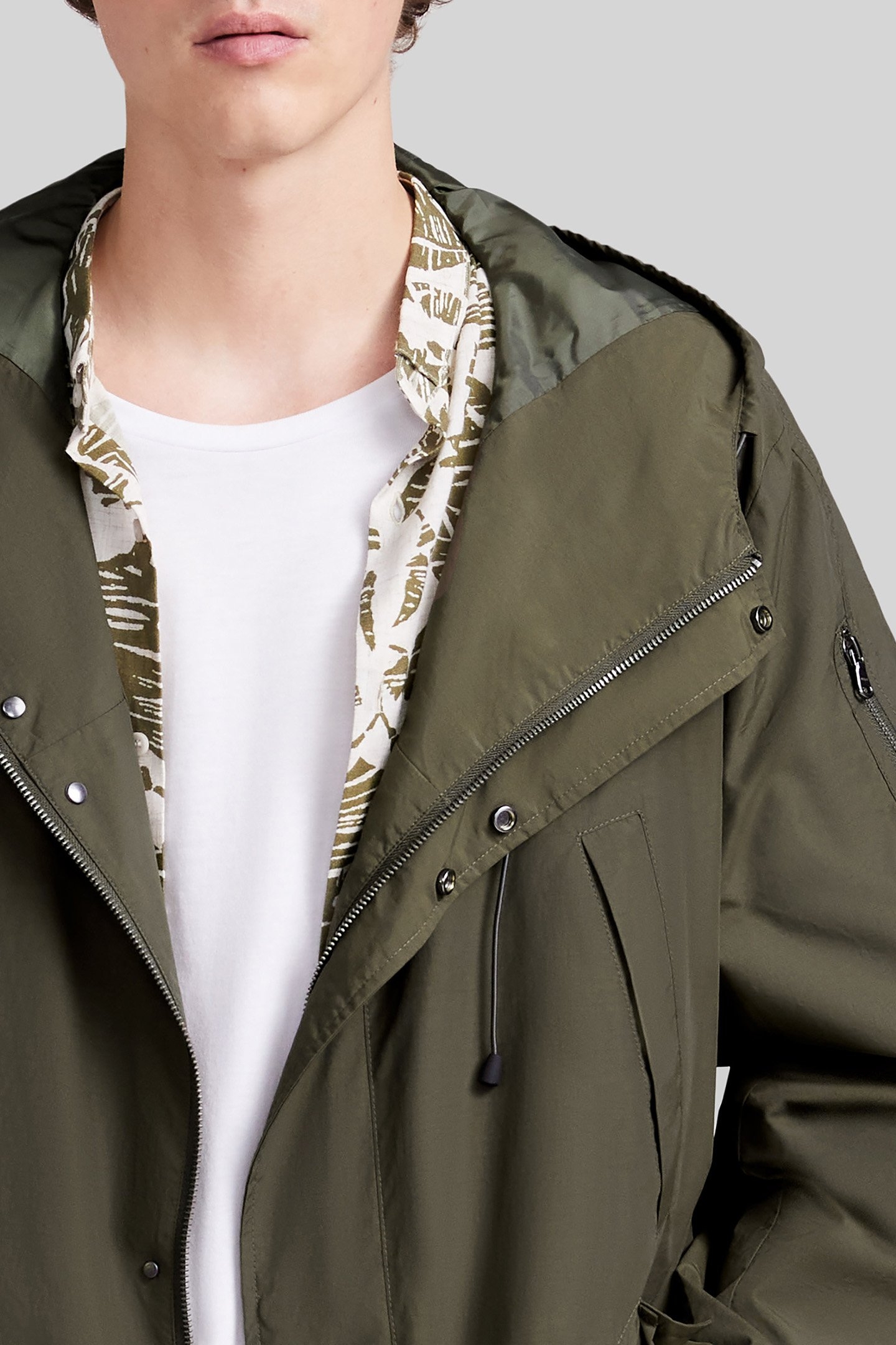 KHAKI PARACHUTE-STYLE NYLON PARKA 5