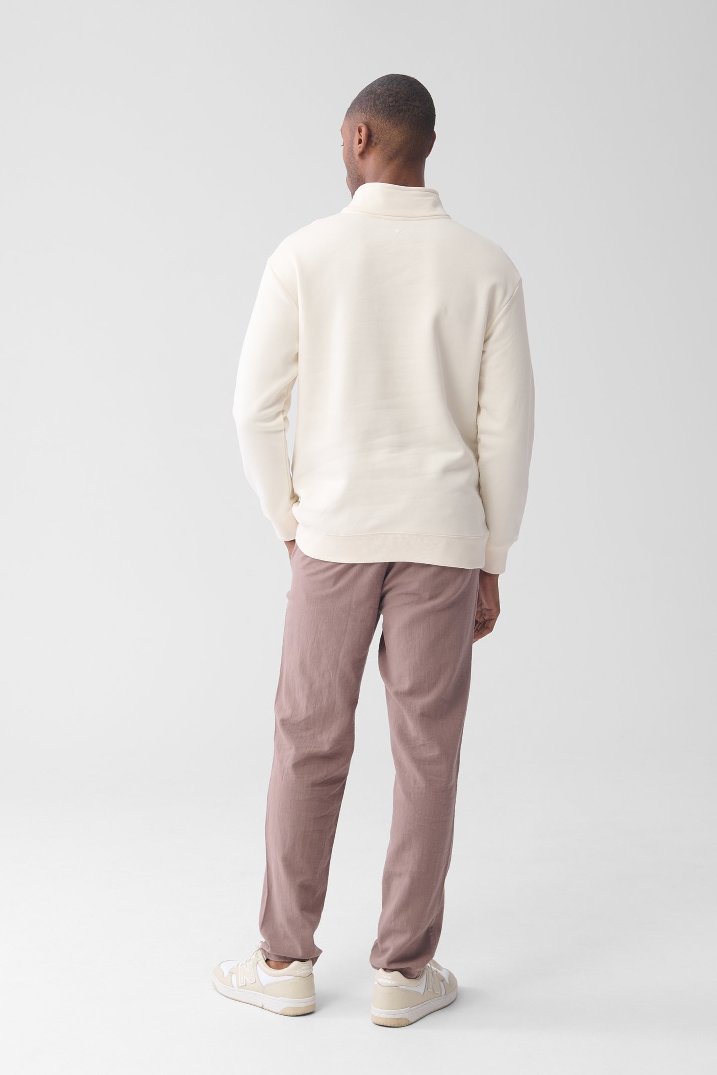 MM-SBHALF ZIP SWEATER OFFWHITE 3