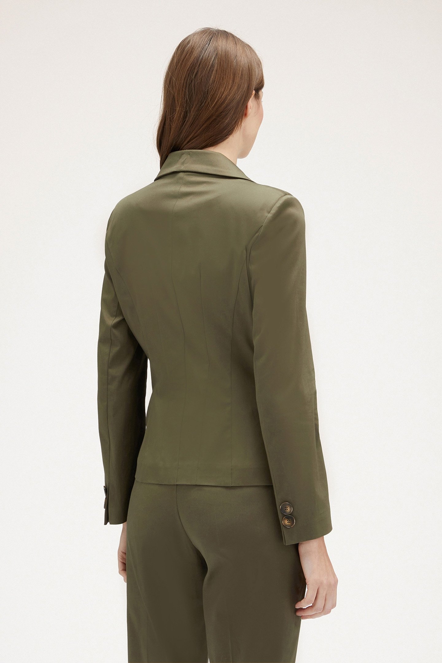 DOUBLE-BREASTED UNLINED JACKET GREEN 2