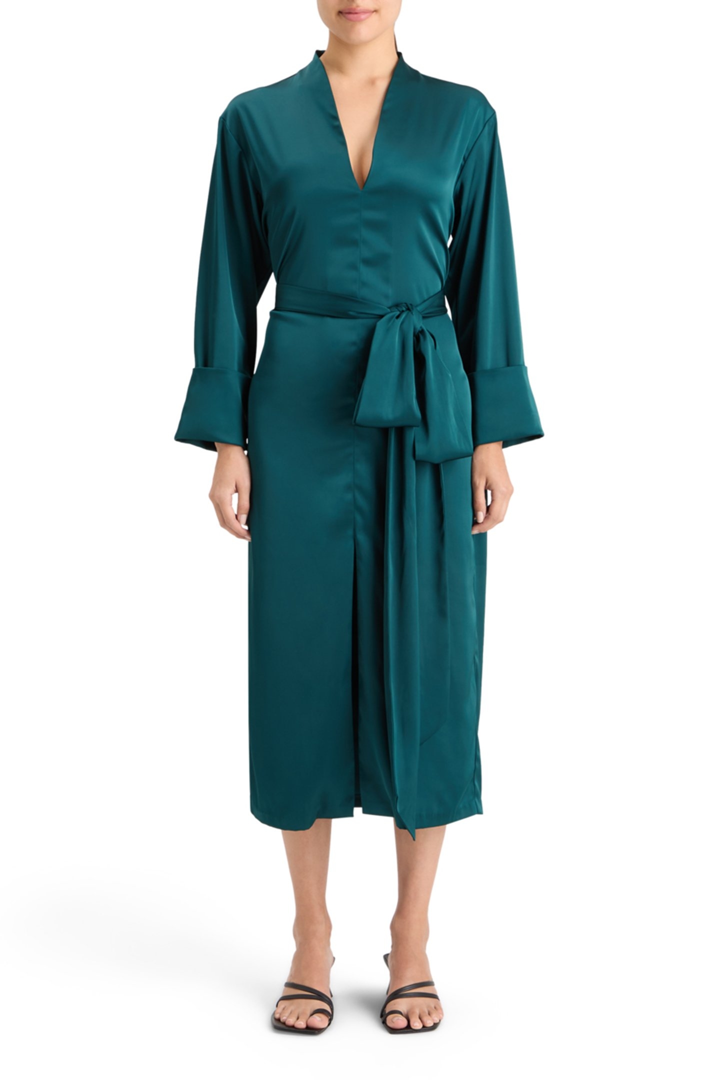 KIMONO MIDI DRESS CYPRESS GREEN 1