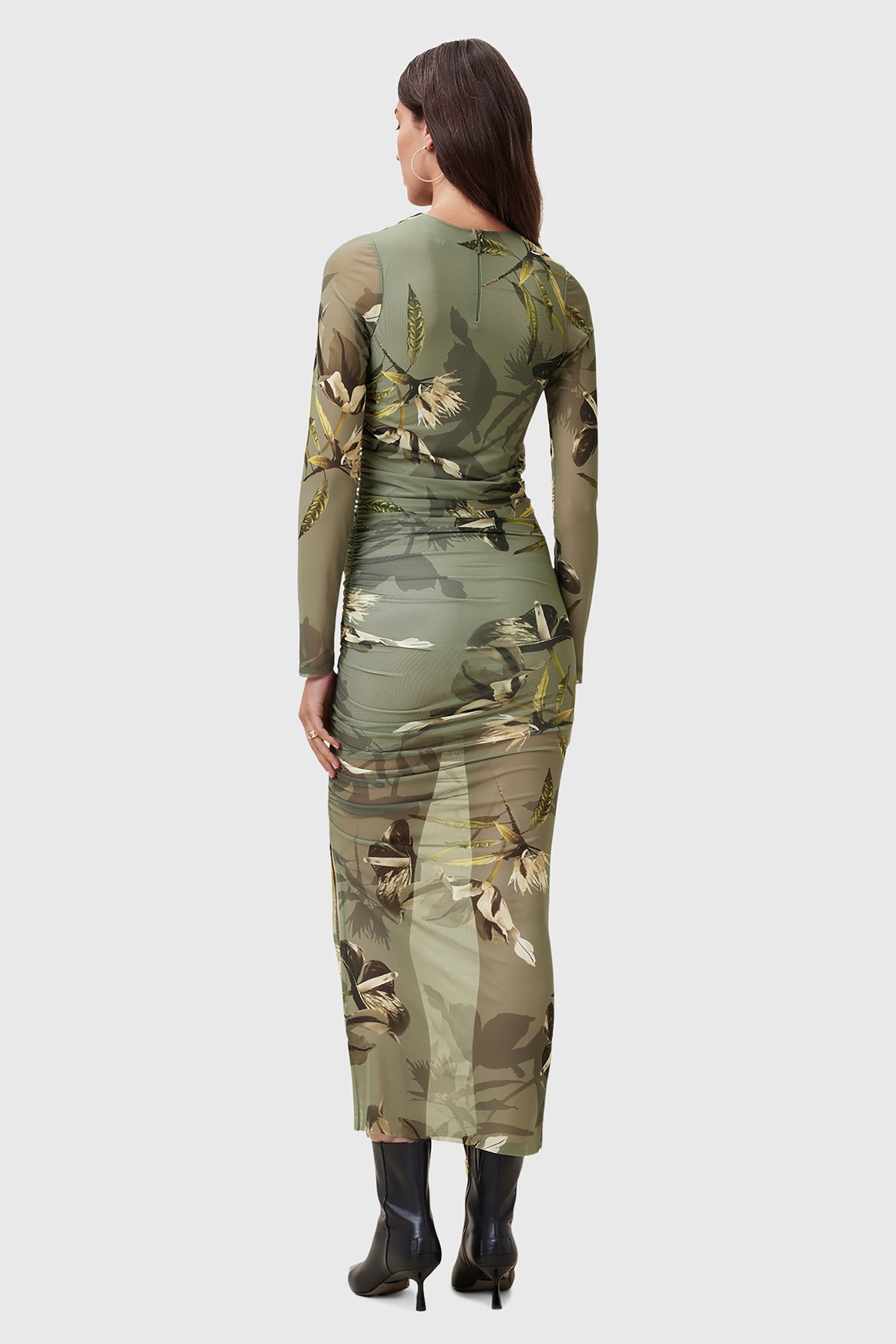 HANAKO MESH DRESS EMERGE OLIVE GREEN 2