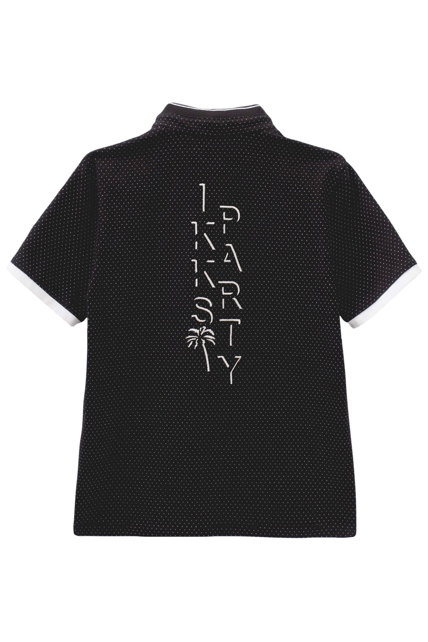 MINIMALIST BLACK JACQUARD POLO SHIRT FOR BOYS 2