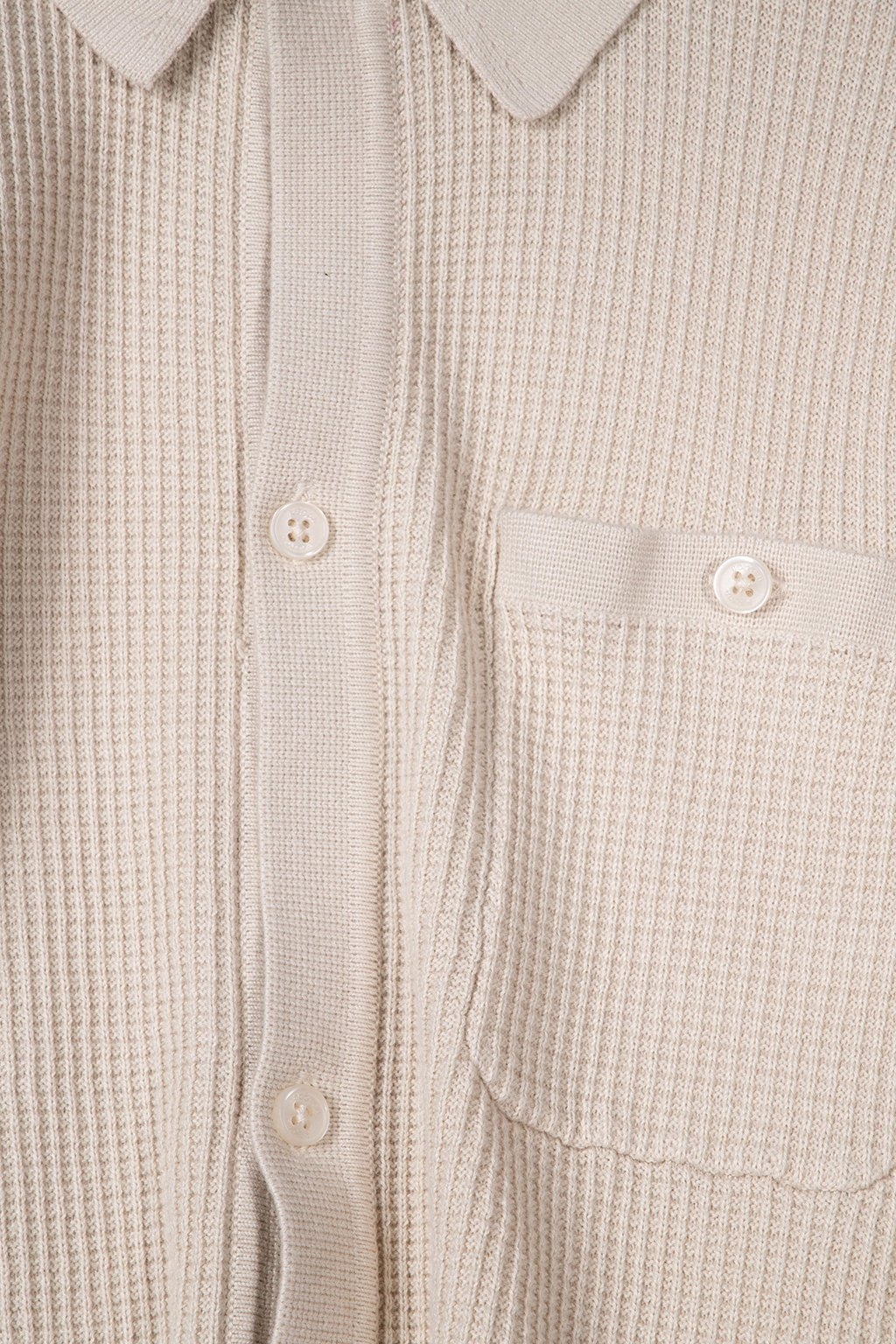 SS BUTTON FRONT CHEST POCKET SWEATER MEDIUM SAND 4