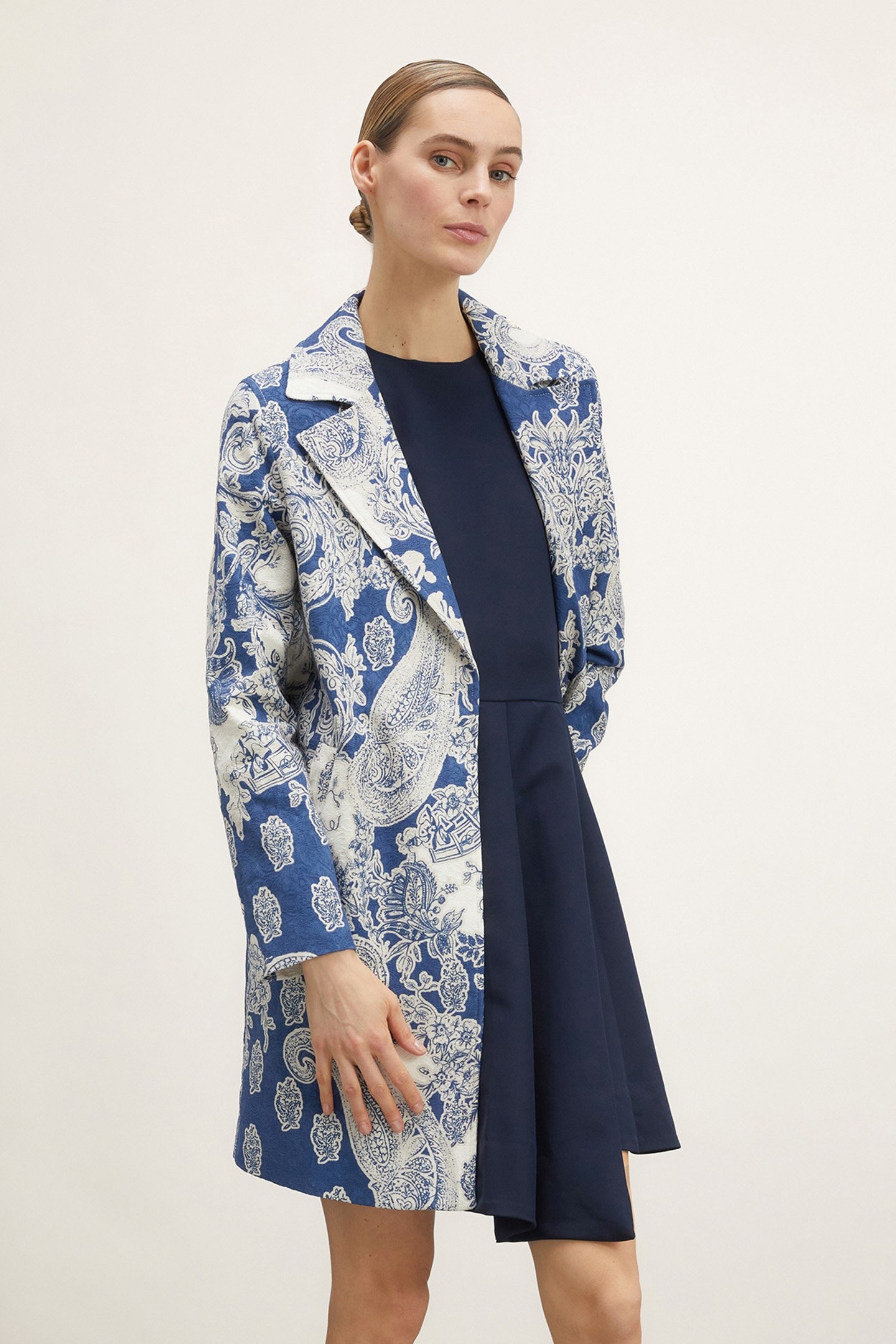 LIGHT JACQUARD COAT BLUE 1
