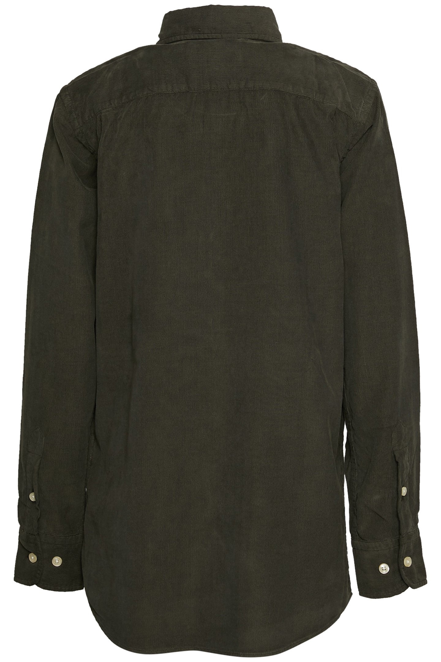 CUSTOM FIT WALLSTREET VELVET SHIRT IN GREEN 2