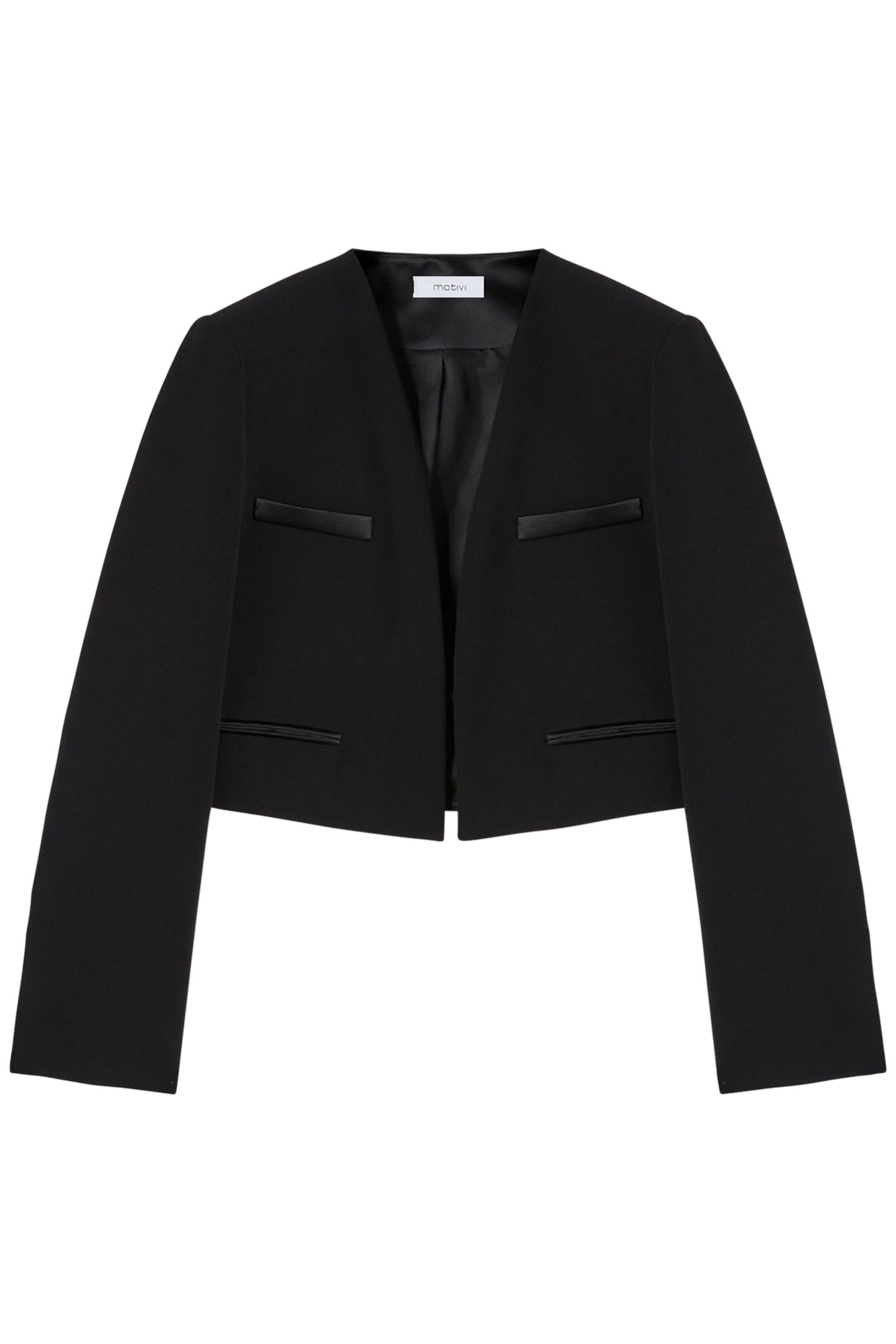 SPENCER JACKET WITH SATIN INSERTS BLACK 3