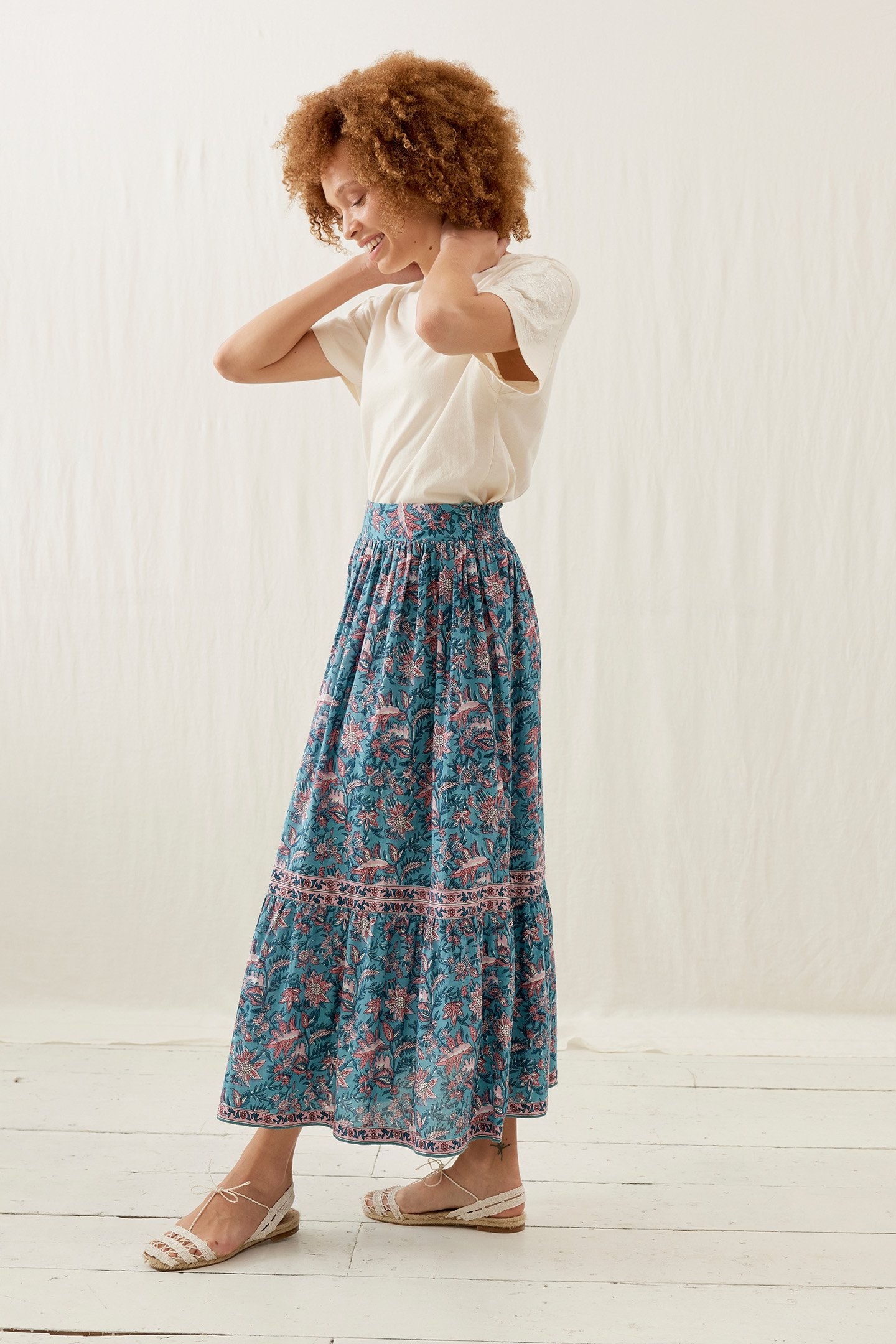 SKIRT JANSIANE TEAL GARDEN OF EDEN 3