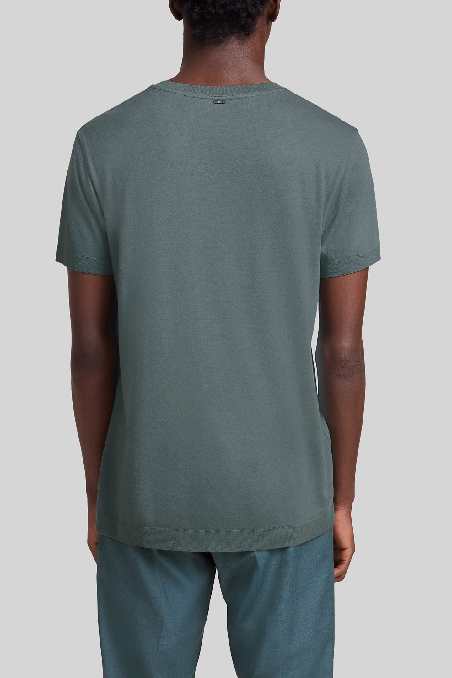 BLUISH GREEN COTTON MODAL BLEND T-SHIRT 2