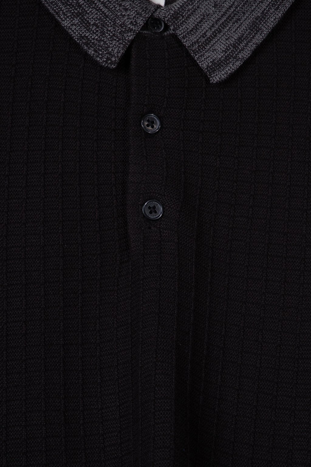 MARLED RIB SWEATER SS POLO BLACK GREY 4