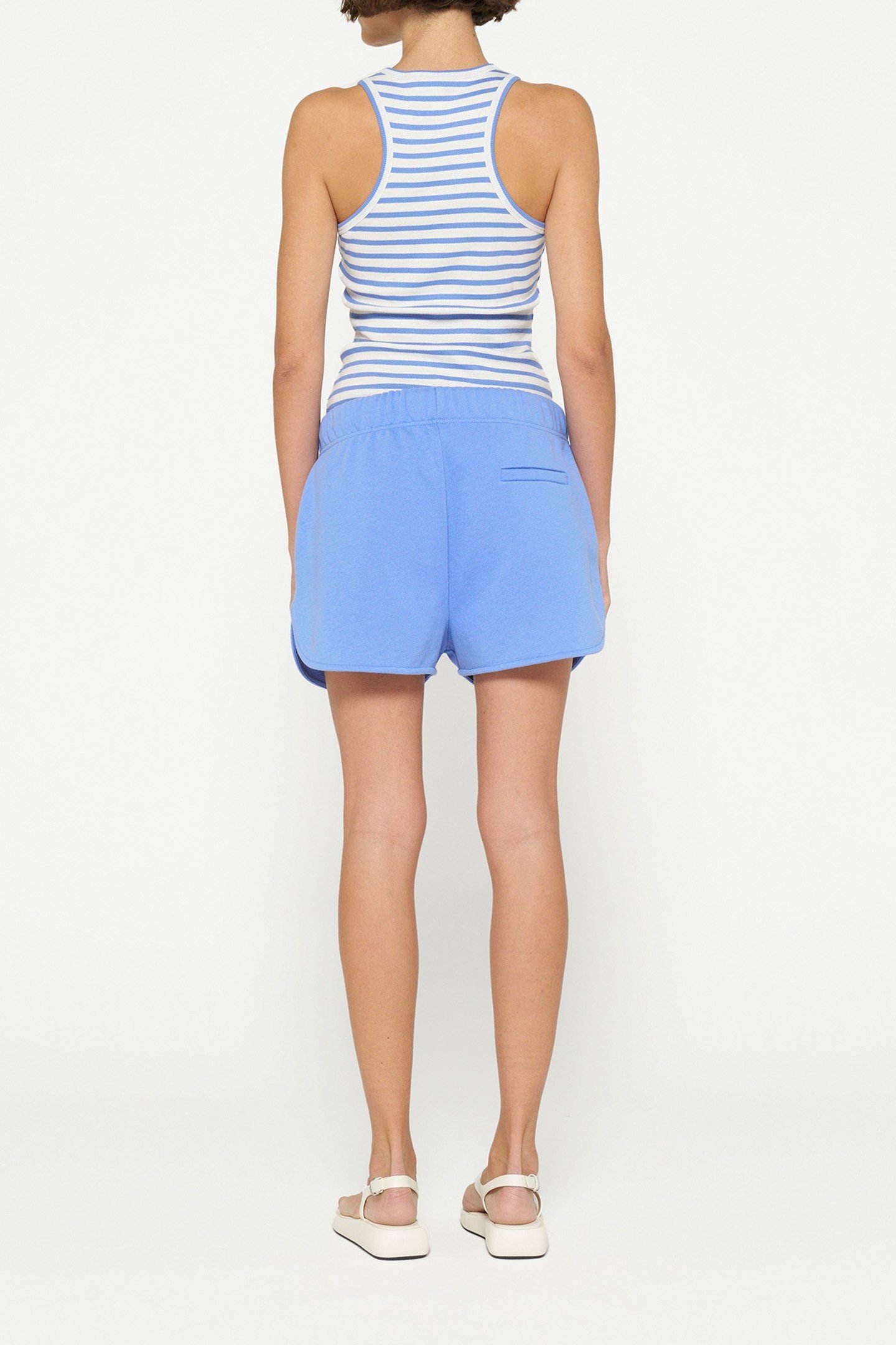 TANK TOP RIB STRIPES ECRU/BLUE BELL 3