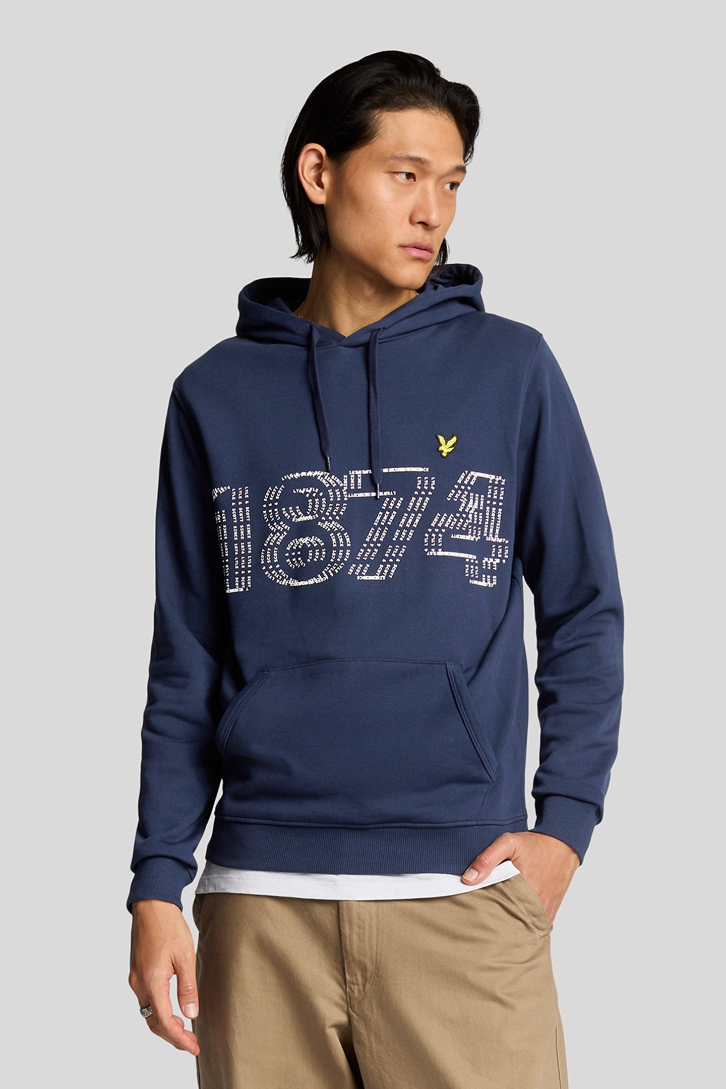 1874 LOGO PULLOVER HOODIE NAVY 1