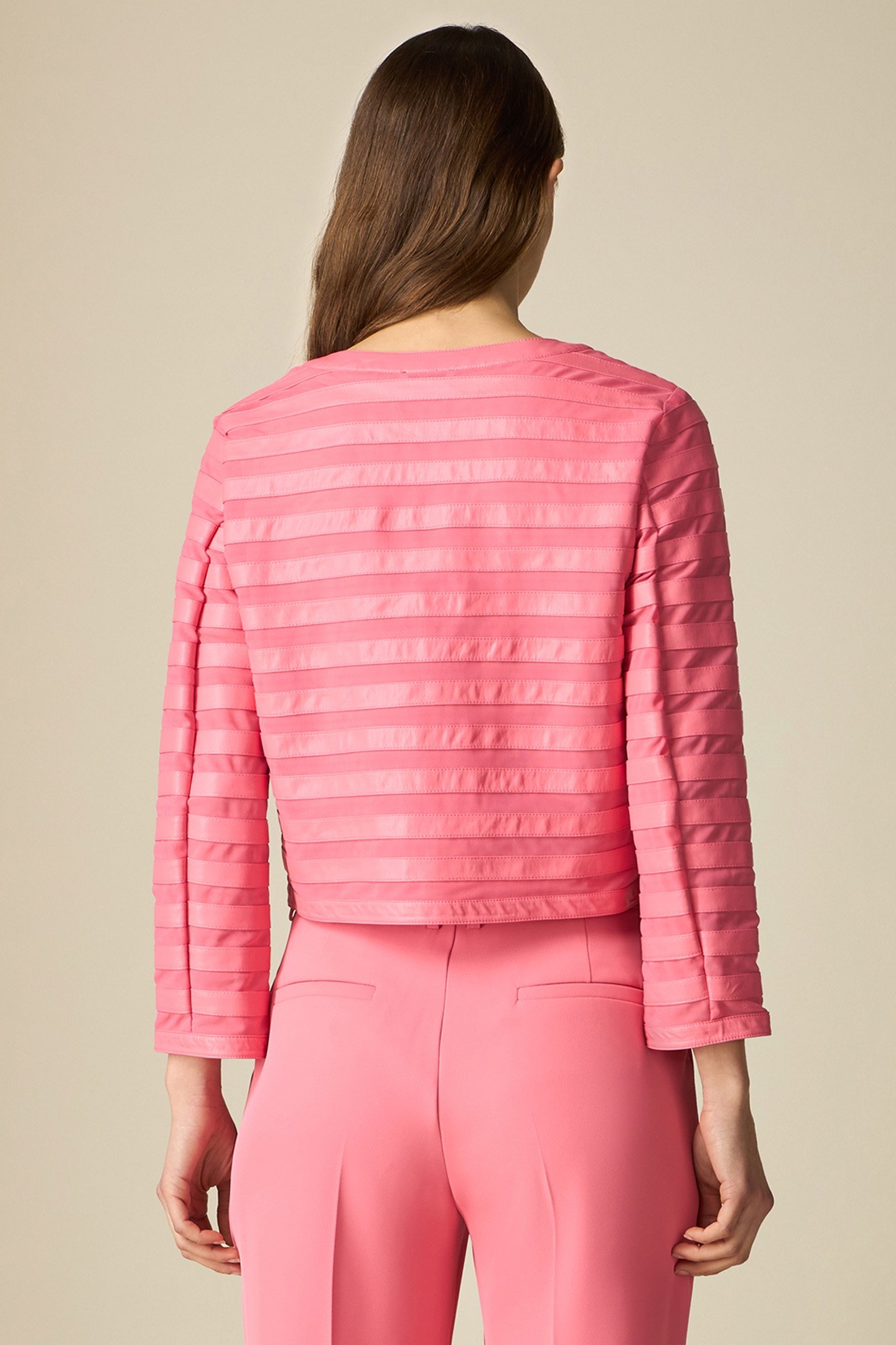 STRIPED BOLERO JACKET LIGHT PINK 2