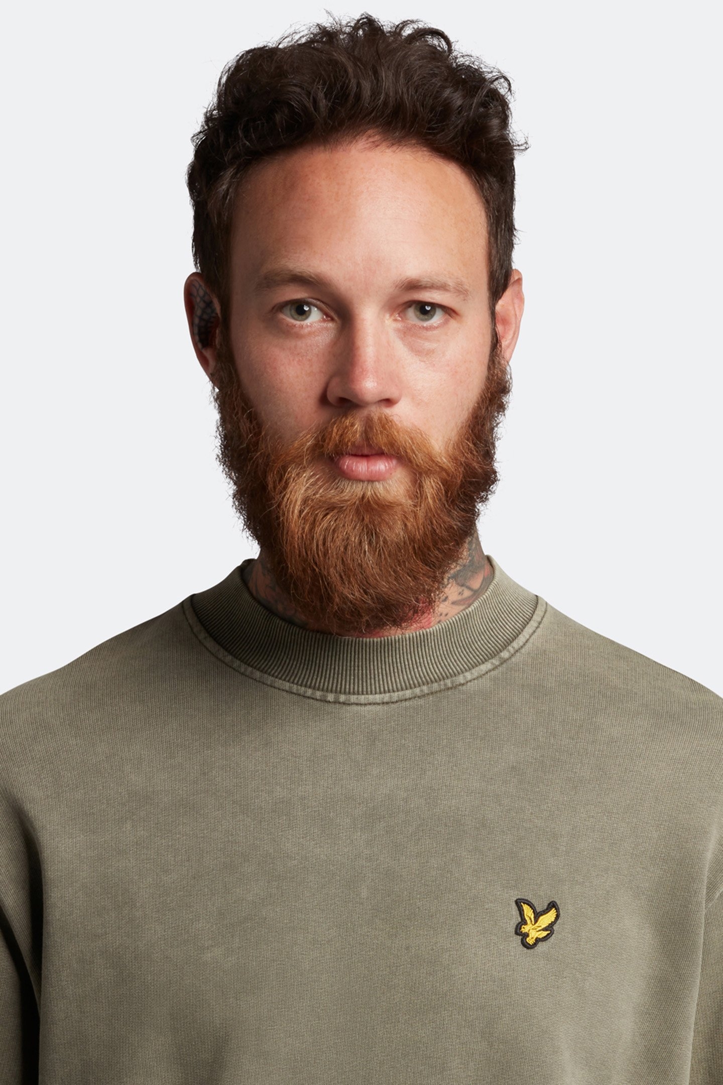 WASHED MOCK NECK SWEATSHIRT OLIVE 4