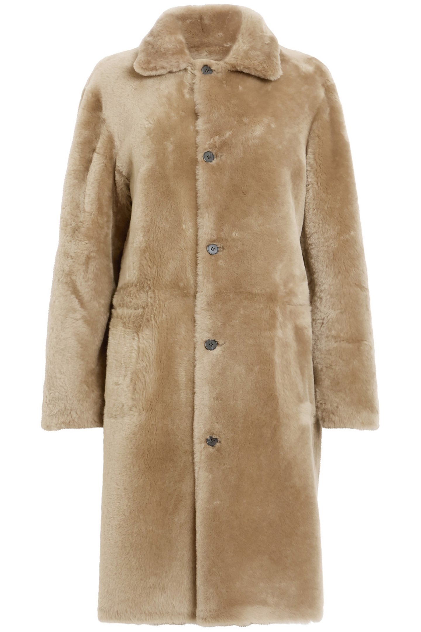SERRA SHEARLING COAT TAUPE BROWN 5
