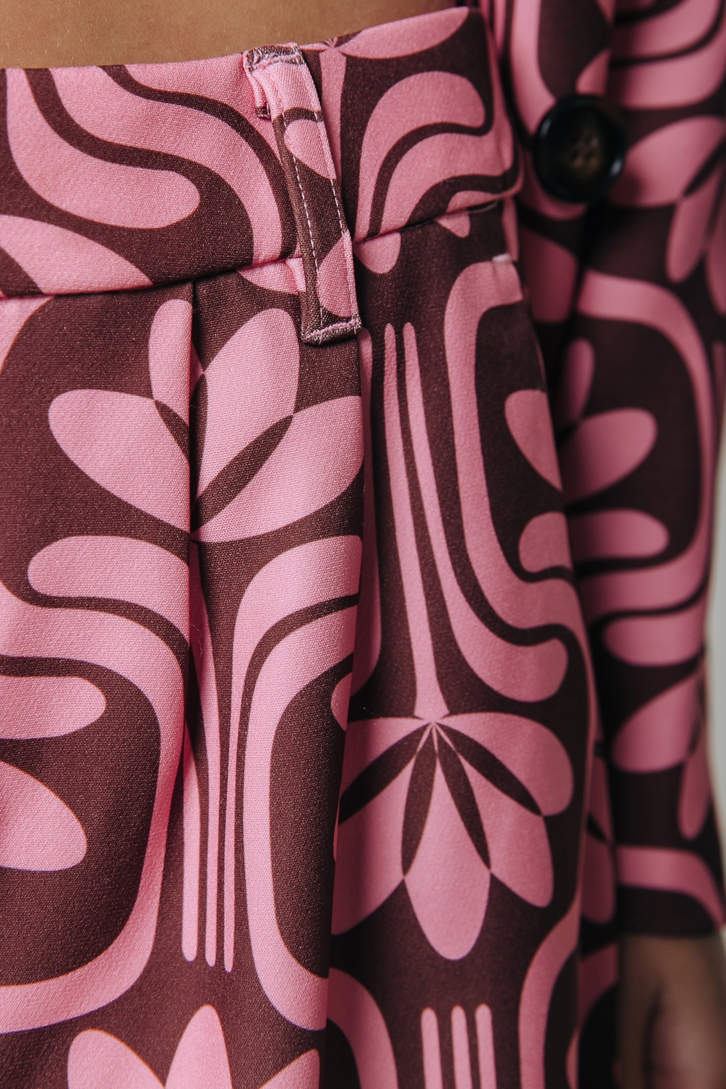 WENDE RETRO FLOWER LOW WAIST PANTS OLD PINK 6