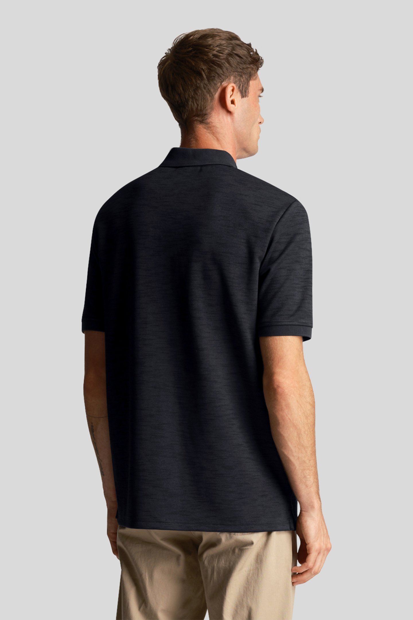 CHUNKY SLUB POLO SHIRT DARK NAVY 2