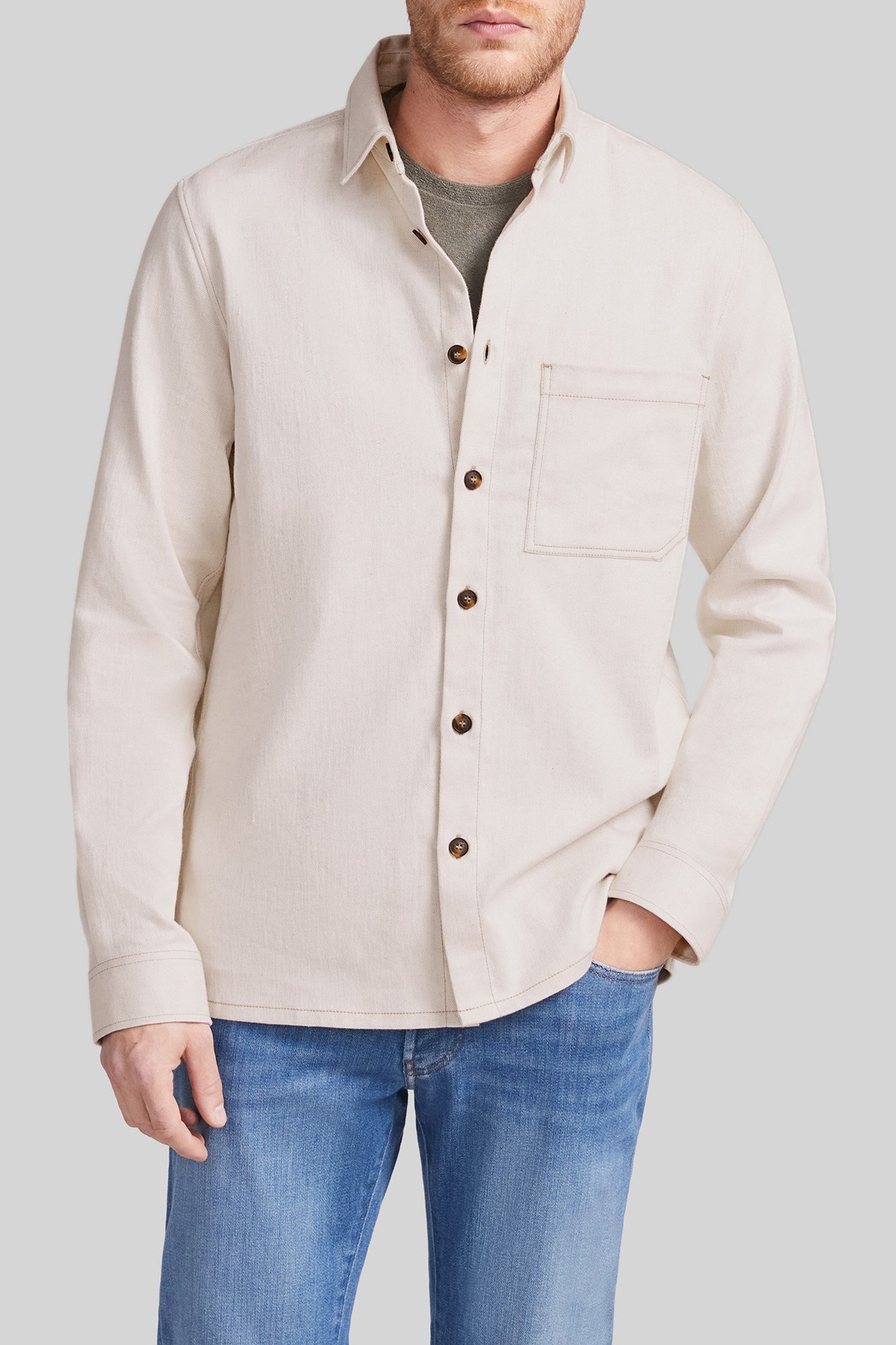 GESSO DENIM-LOOK REGULAR SHIRT 5