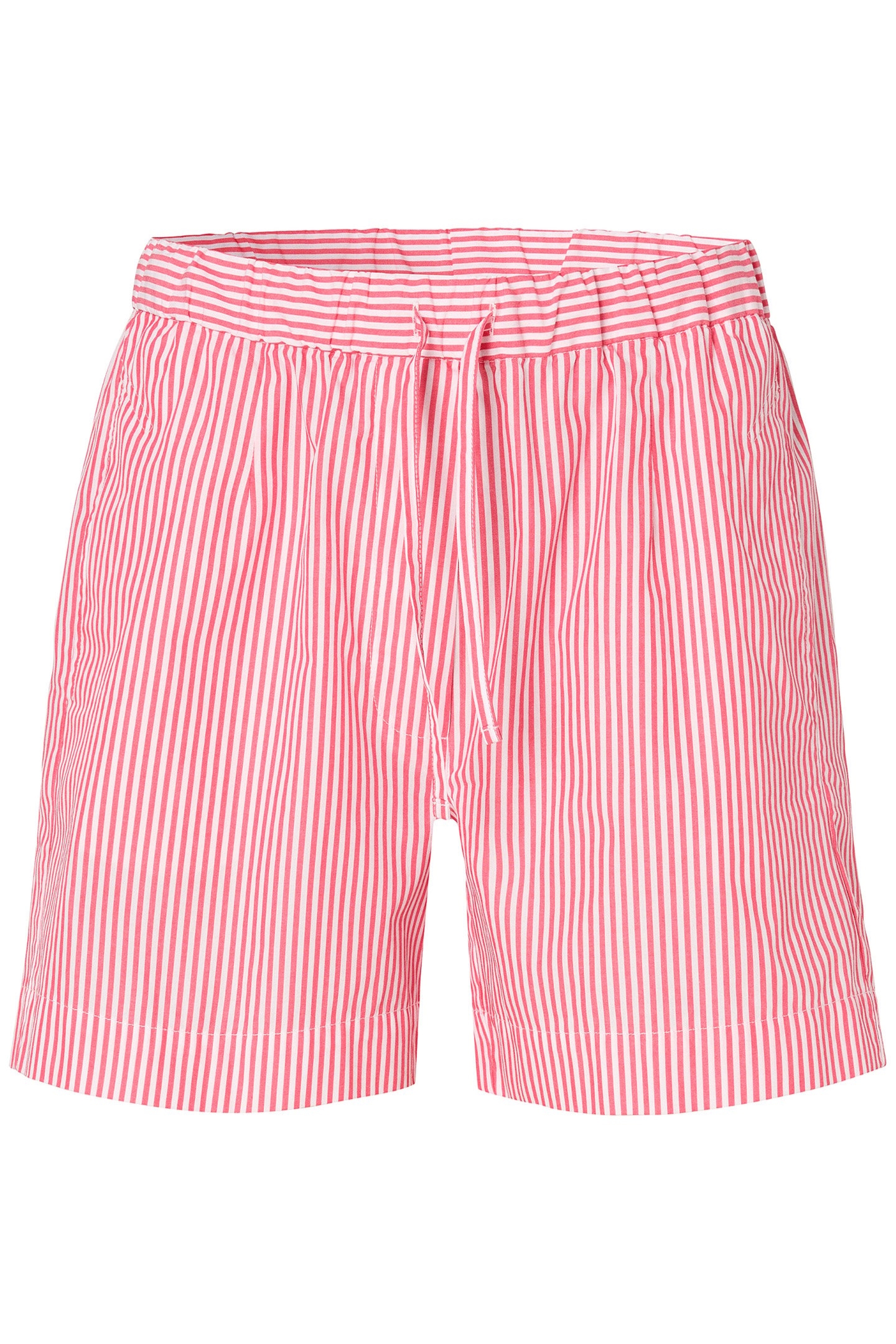 STRIPED COTTON SHORTS FIERY RED 4