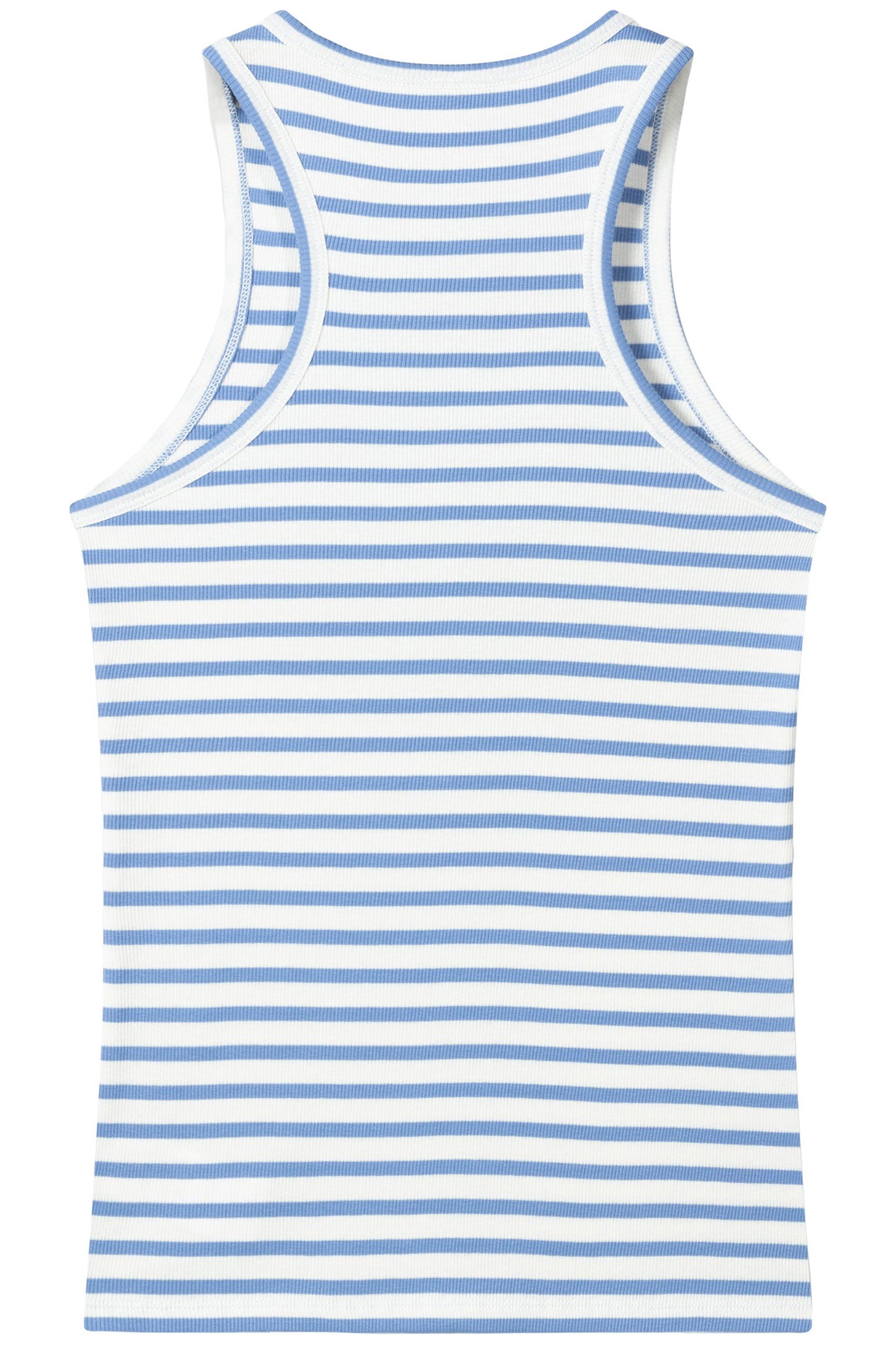 TANK TOP RIB STRIPES ECRU/BLUE BELL 5