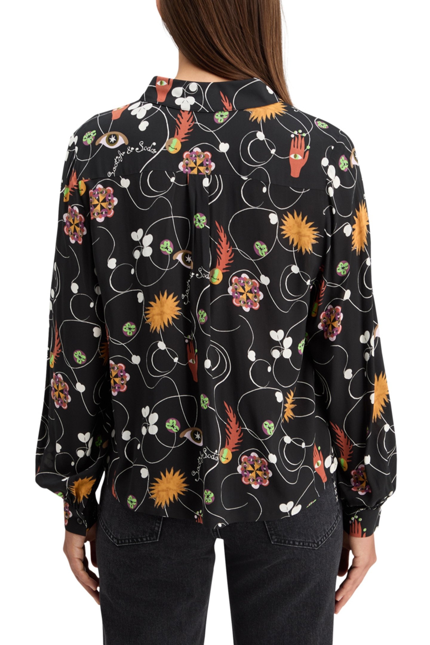 VISCOSE PRINTED BALLOON SLEEVE SHIRT FREE MIND 2