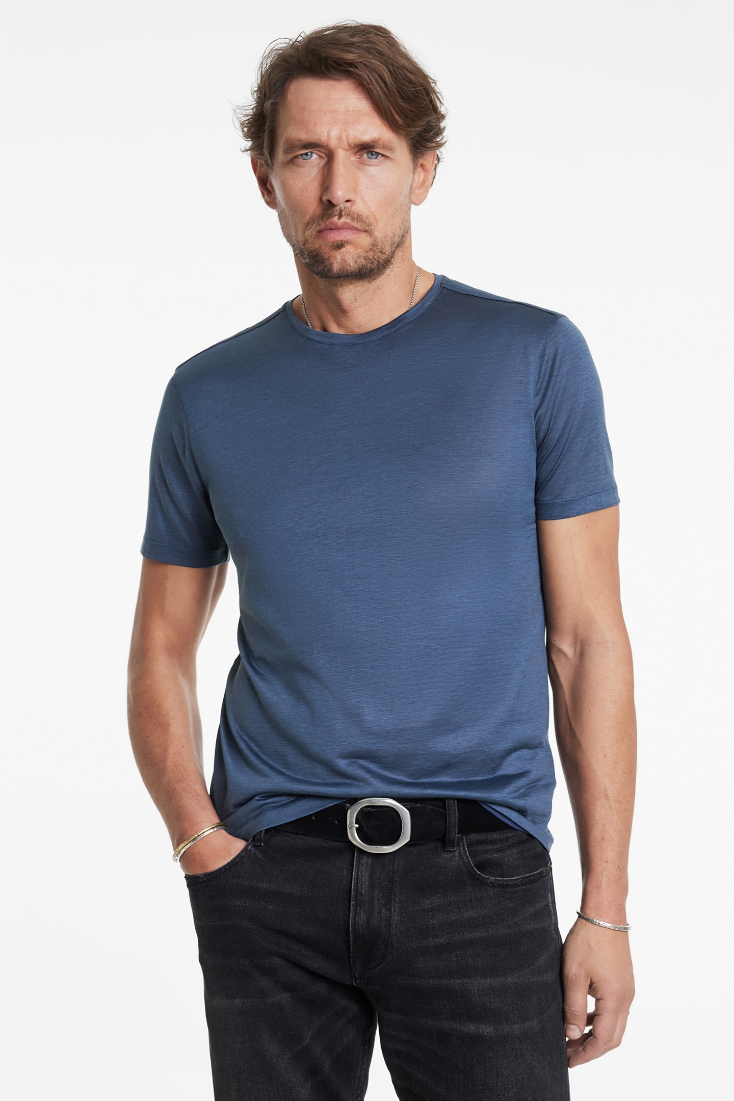 AMATO REGULAR FIT SS CREW RAIN BLUE 1