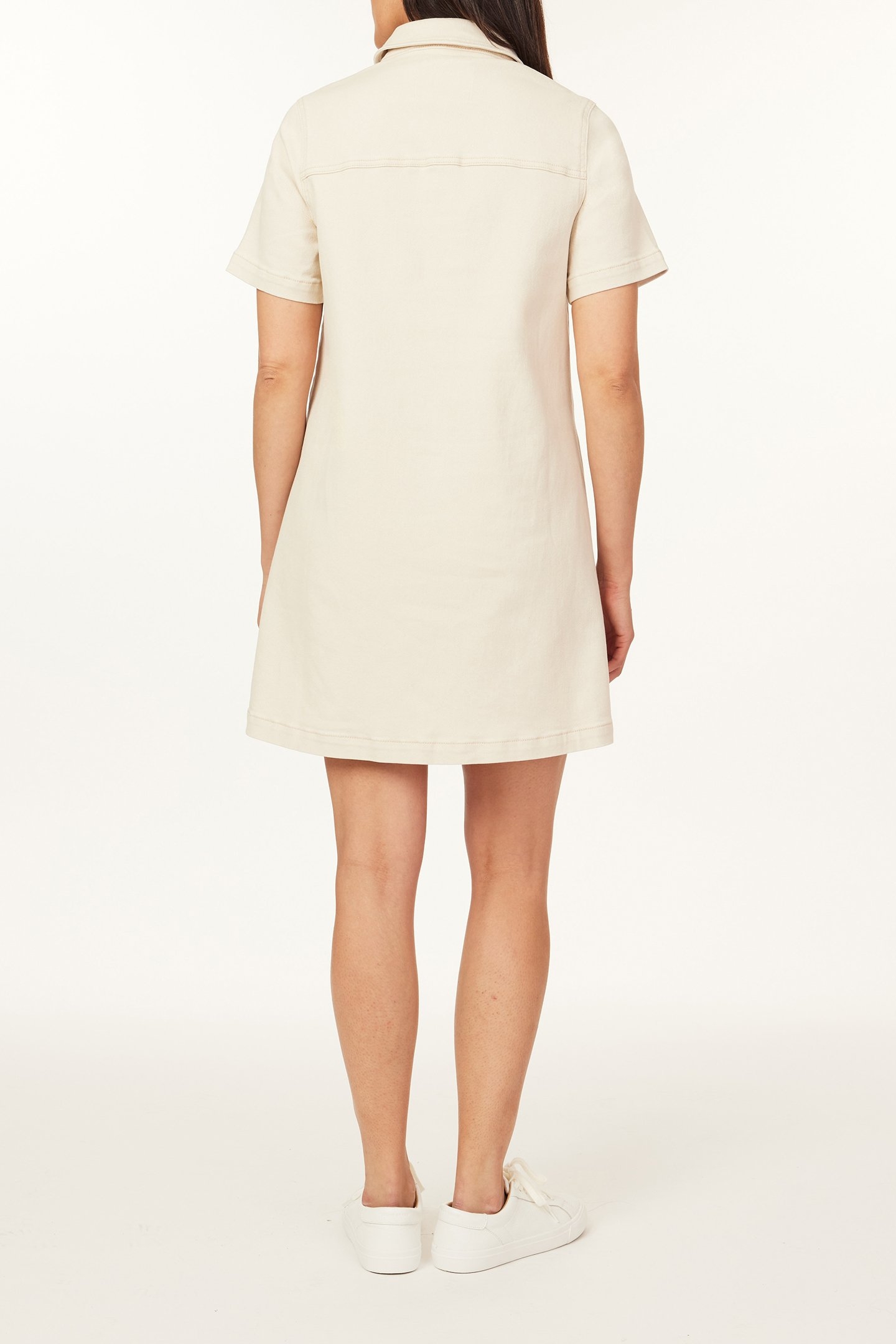 DENIM POLO DRESS ECRU 2