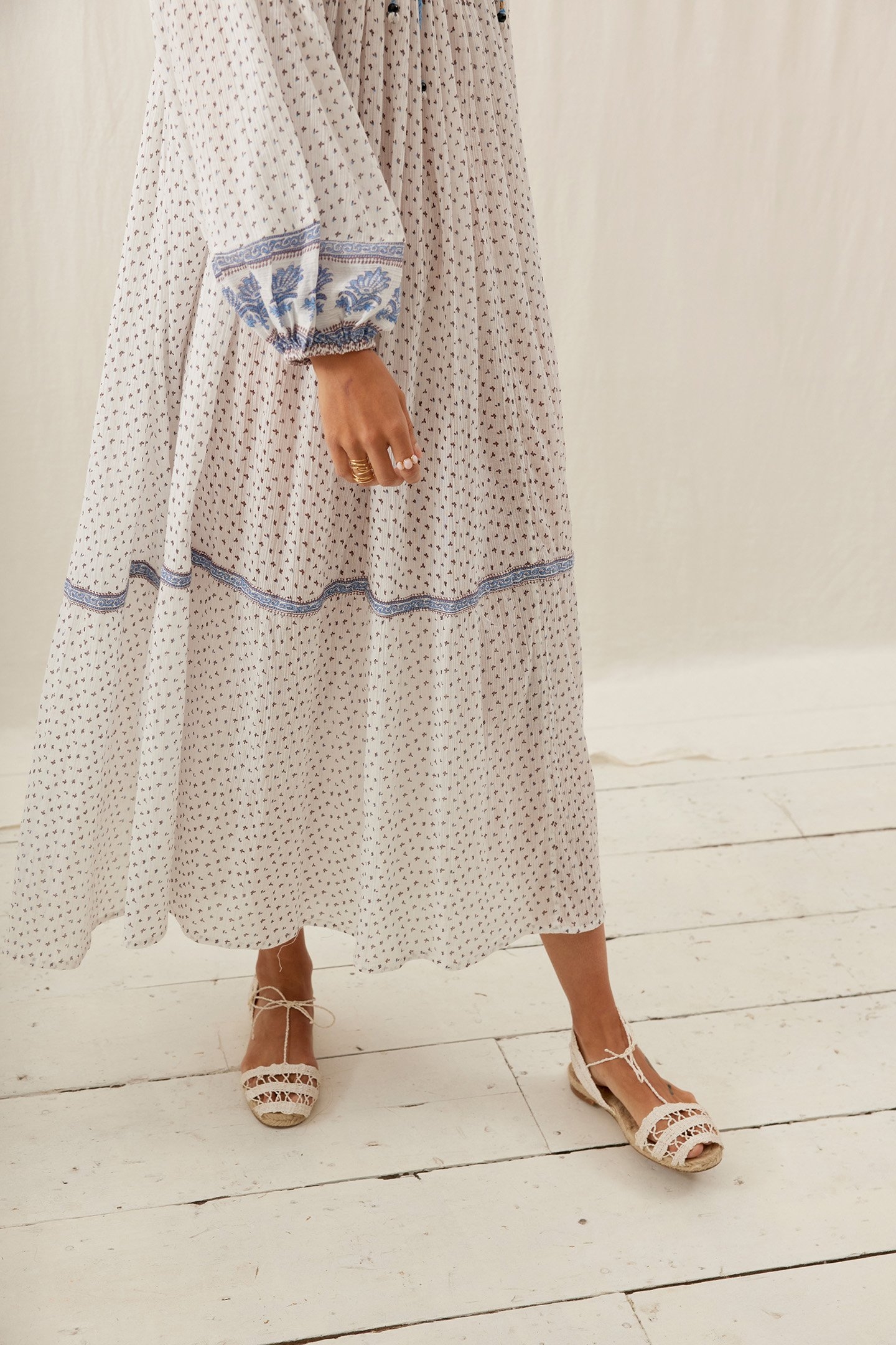 DRESS GYPSE WHITE CORNFLOWER 5