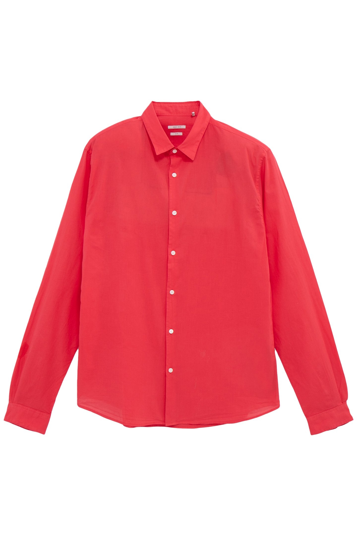 RED ORGANIC COTTON VOILE SLIM SHIRT 1