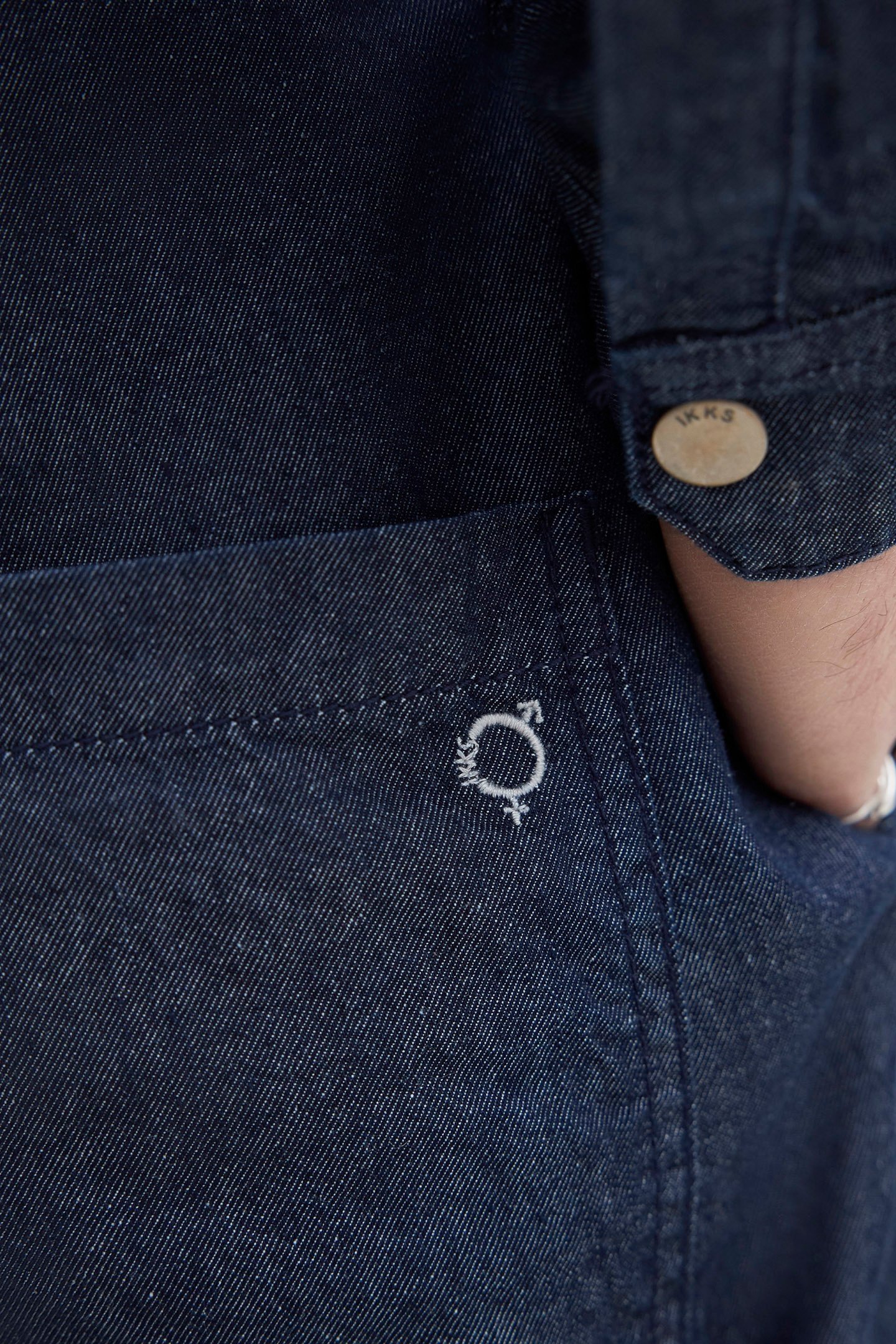 UNISEX NAVY WATERLESS DENIM GENDER FREE JUMPSUIT 6