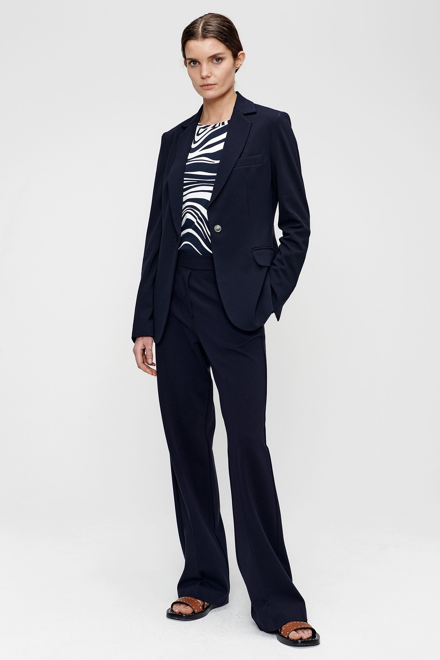 VISCOSE STRETCH BLAZER INK BLUE 1