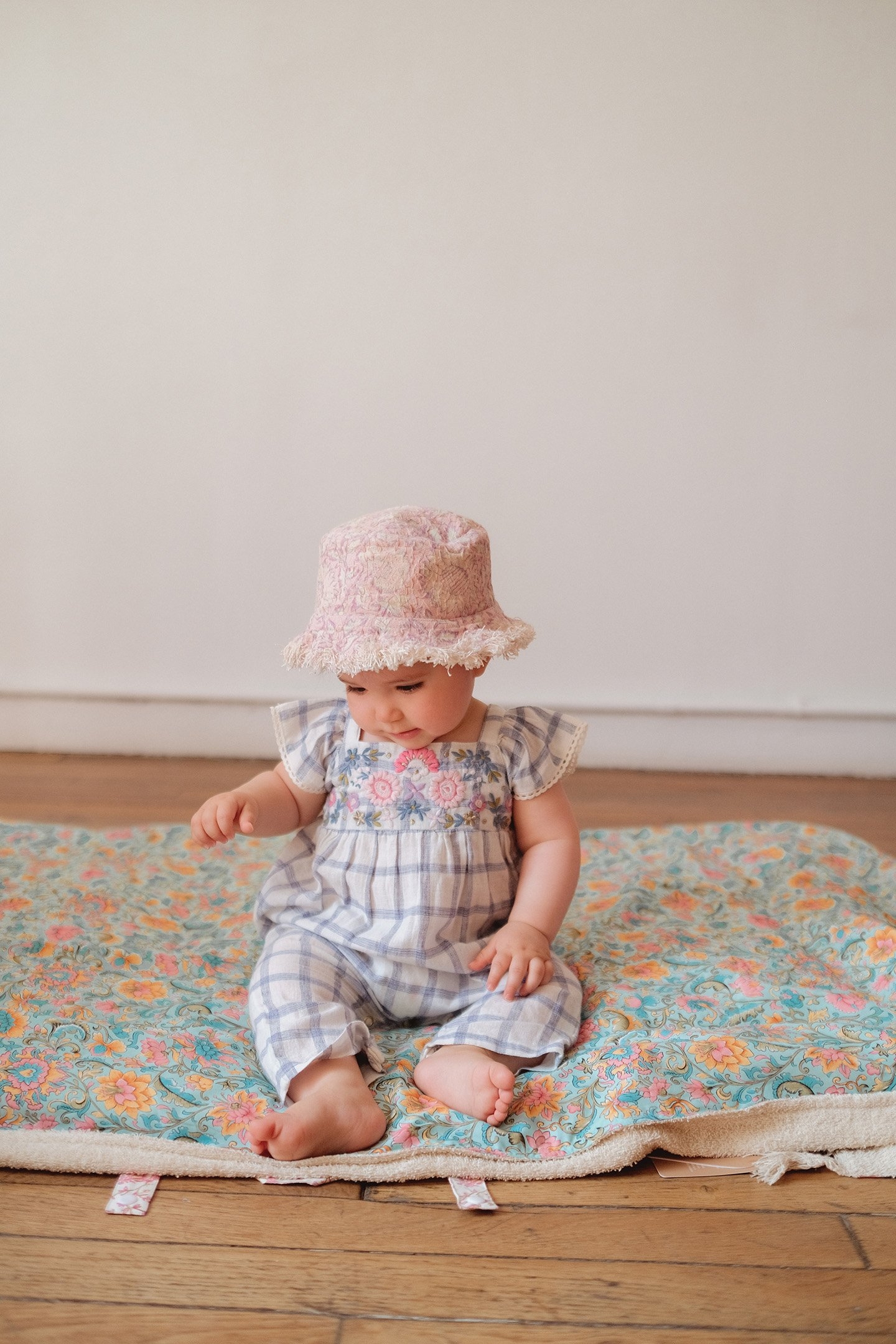 SUN HAT LAJIK PINK DAISY-CREAM 4