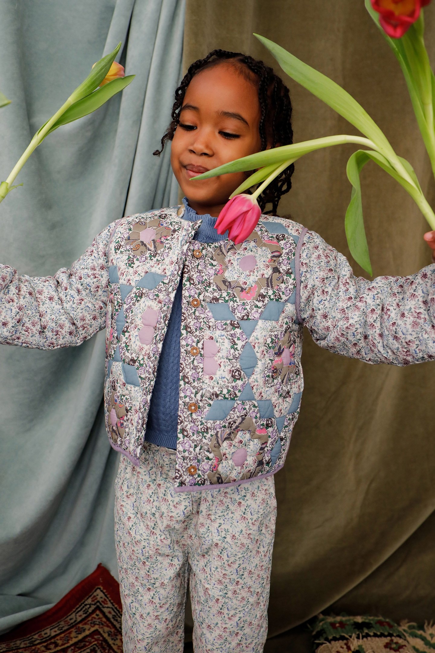 JACKET AMALINA MULTICO FLOWER PATCH 3