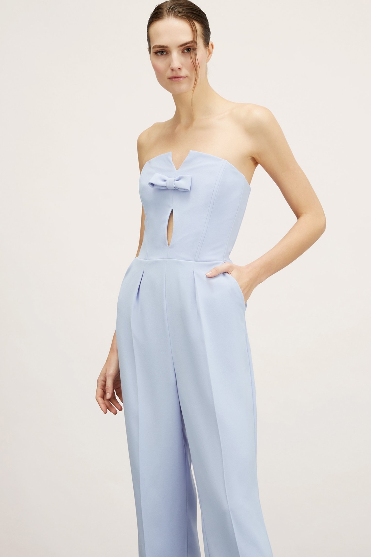 LONG BUSTIER JUMPSUIT WITH BOW LIGHT BLUE 4