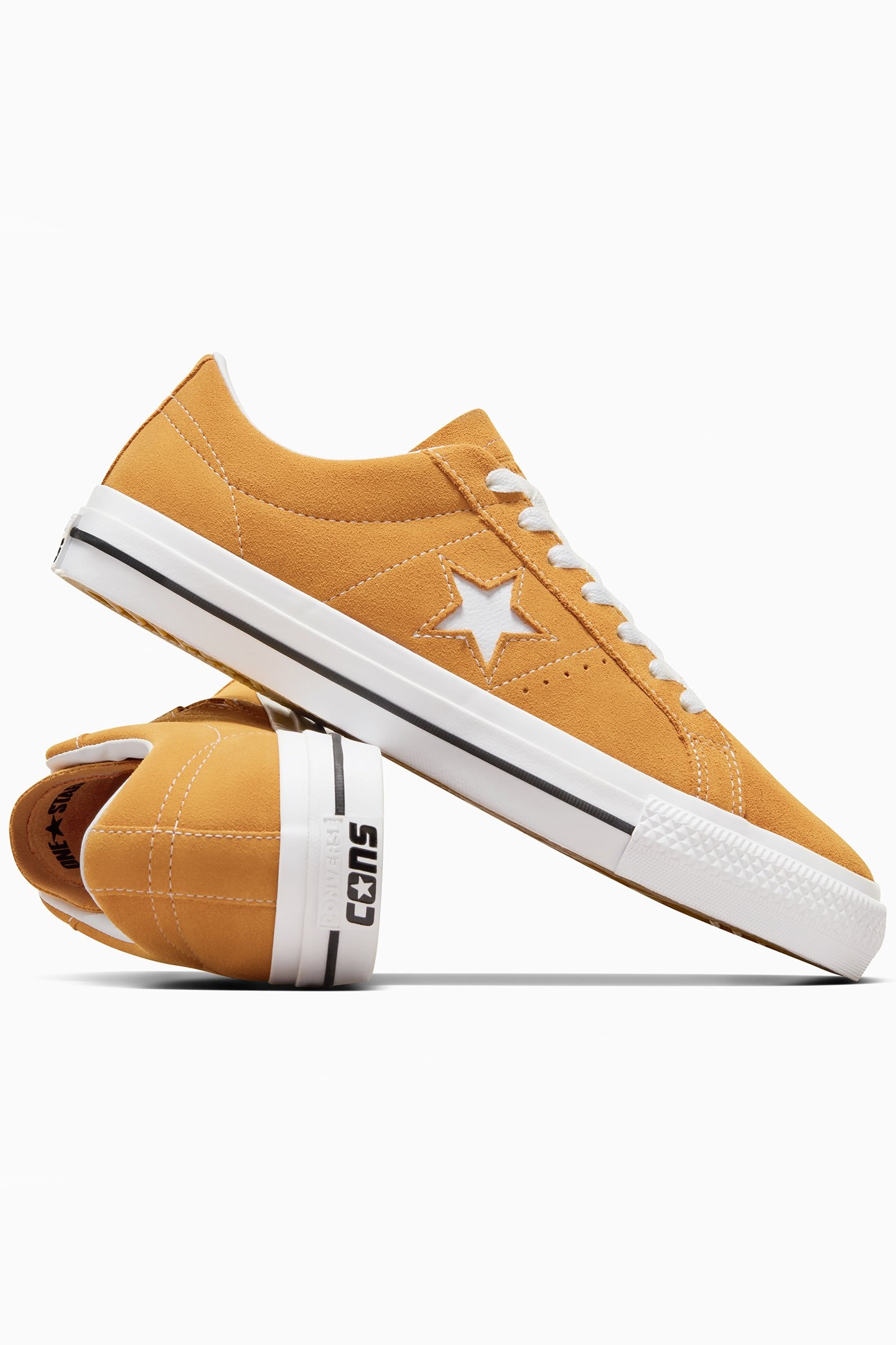 CONS ONE STAR PRO SUEDE SUNFLOWER GOLD/WHITE/BLACK 4