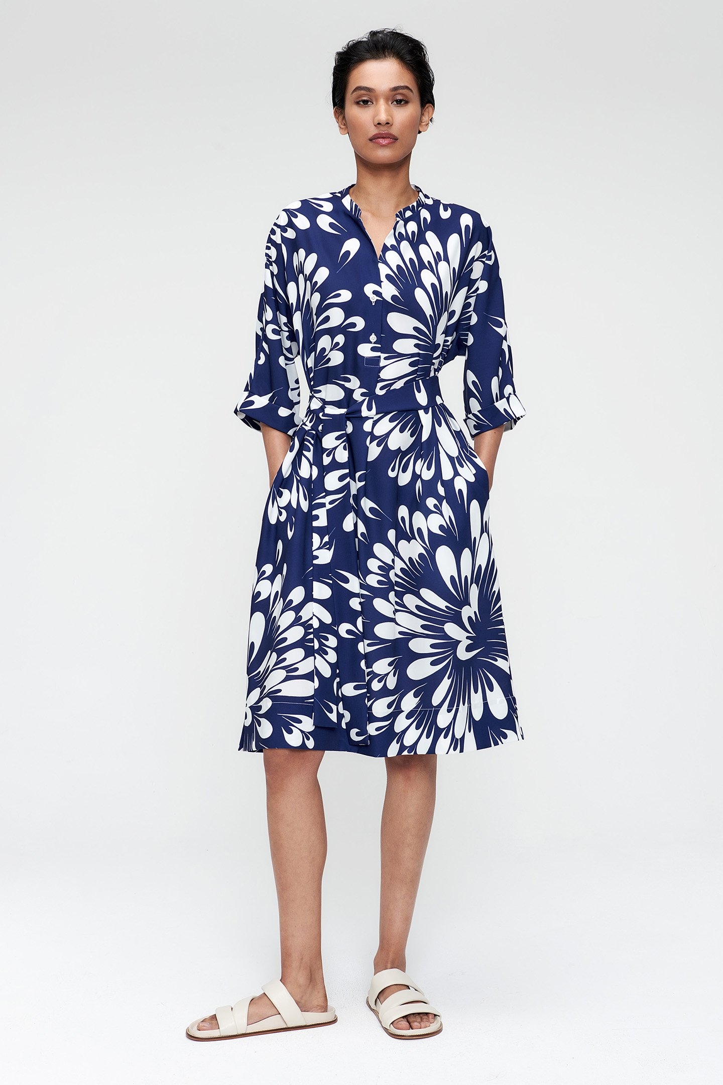 PRINTED SHIFT DRESS ROYAL BLUE 5