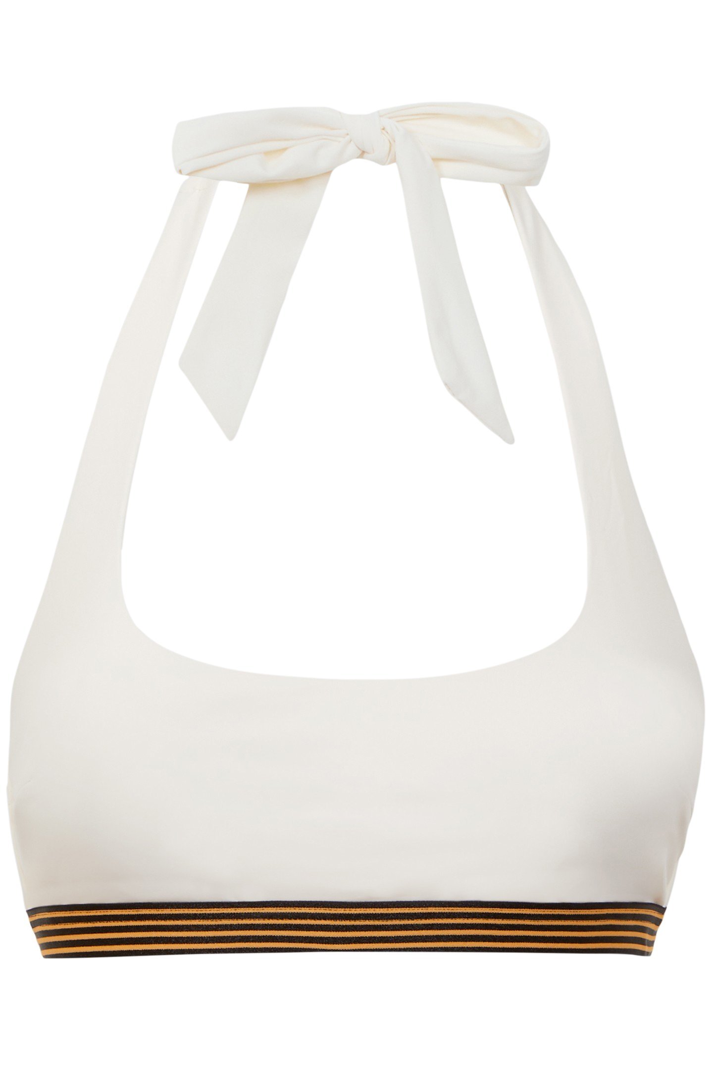ELASTIC TRIM HALTER BIKINI TOP WHITE 4