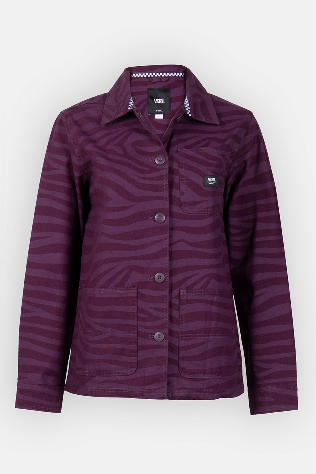 DRILL II CHORE PRINT JACKET BLACKBERRY WINE 4