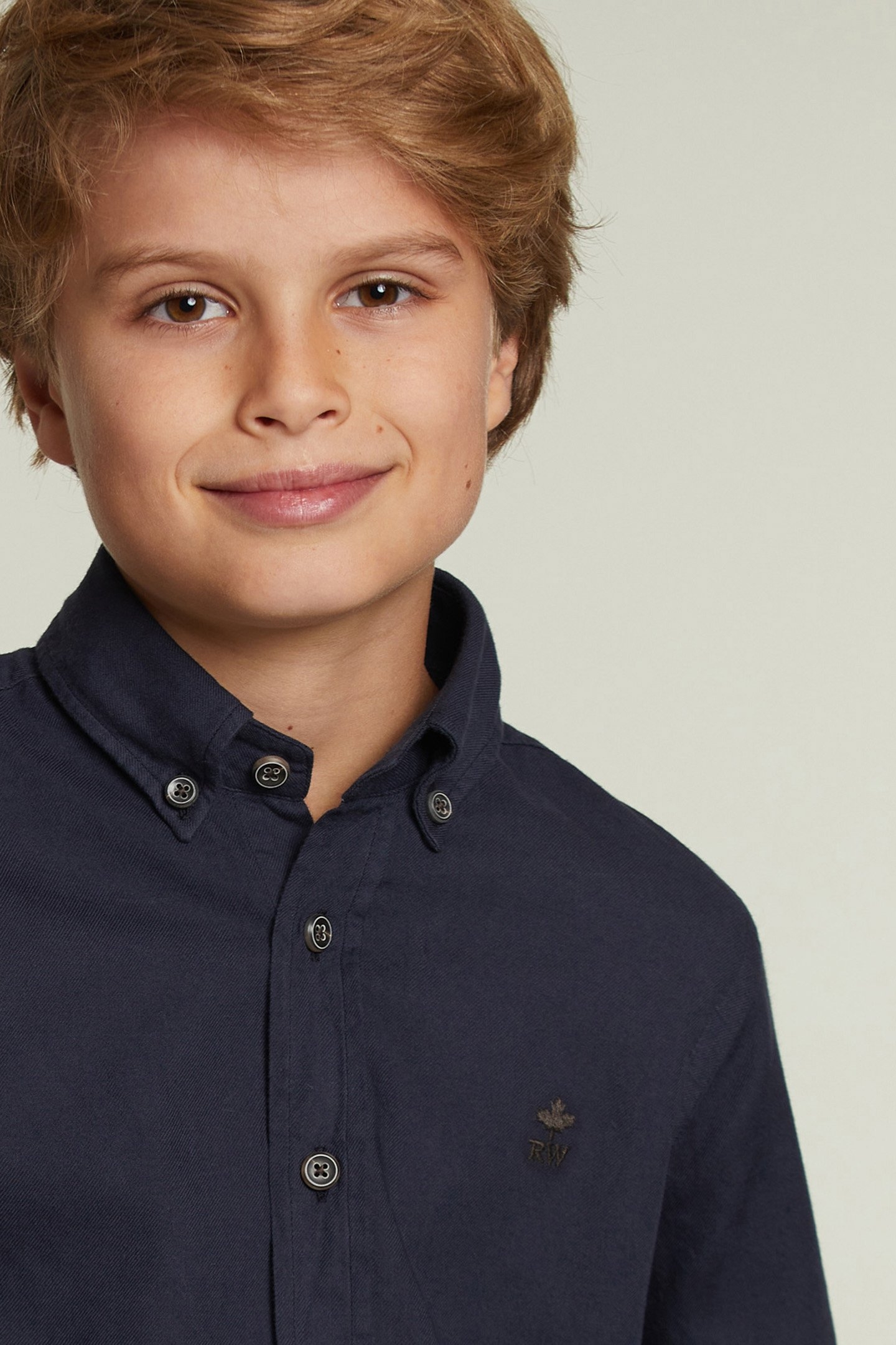 CUSTOM FIT COTTON SHIRT NAVY 3