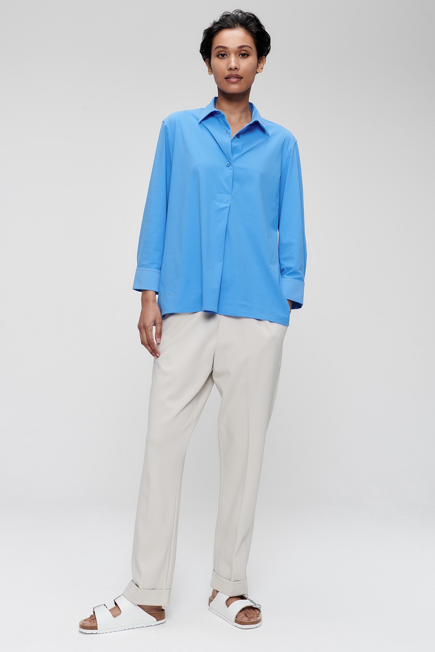 BOXY POLO TOP SKY BLUE 1