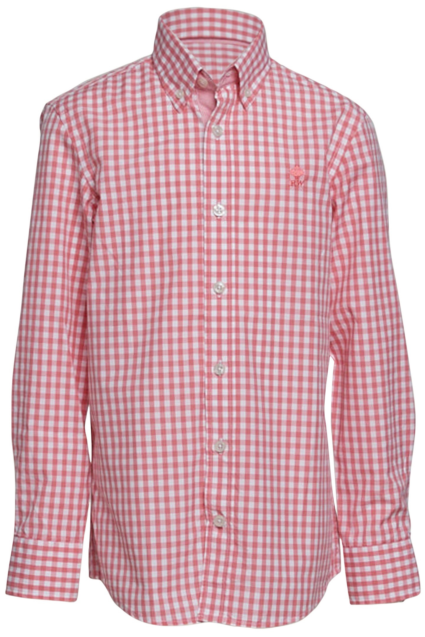 CUSTOM FIT CHECKED SHIRT PINK 1