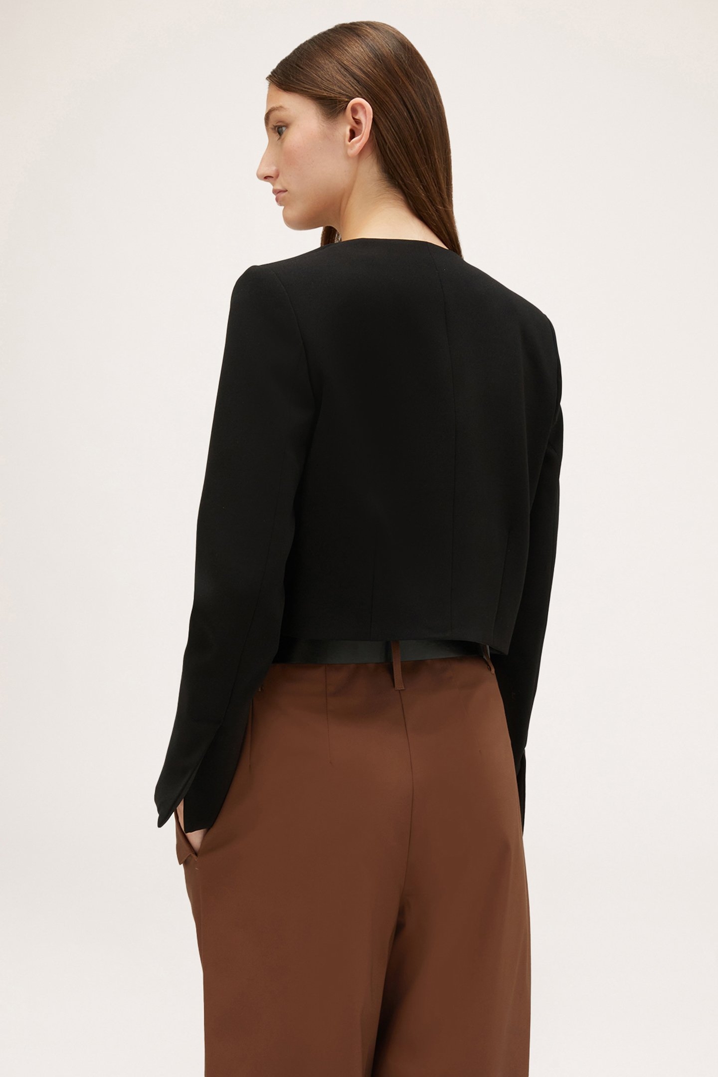 SPENCER JACKET WITH SATIN INSERTS BLACK 2